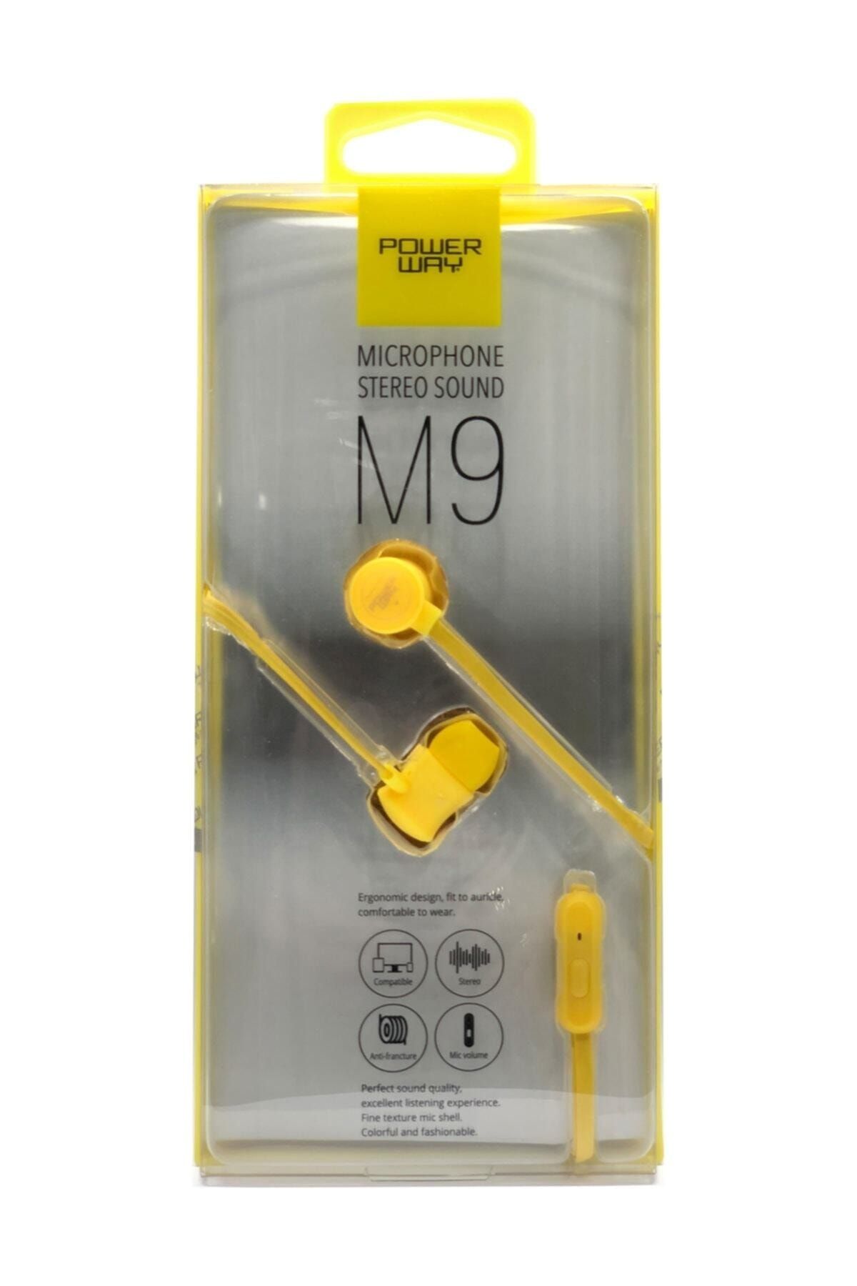 Powerway M9 Mikrofonlu Kulaklık (sarı)