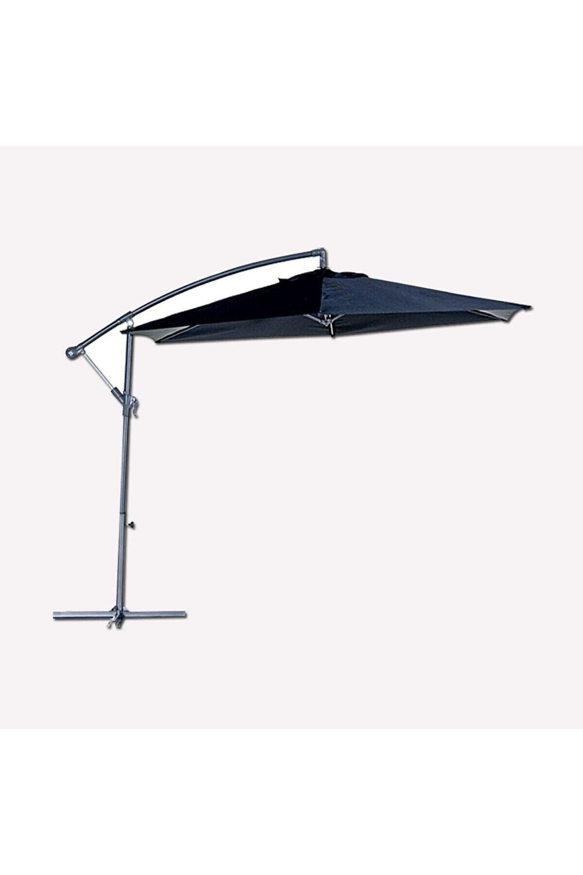 Bidesenal Makaralı Sistem Bahçe Şemsiyesi, Ampül Şemsiye, 300cm Polyester Bahçe Şemsiyesi Aş06