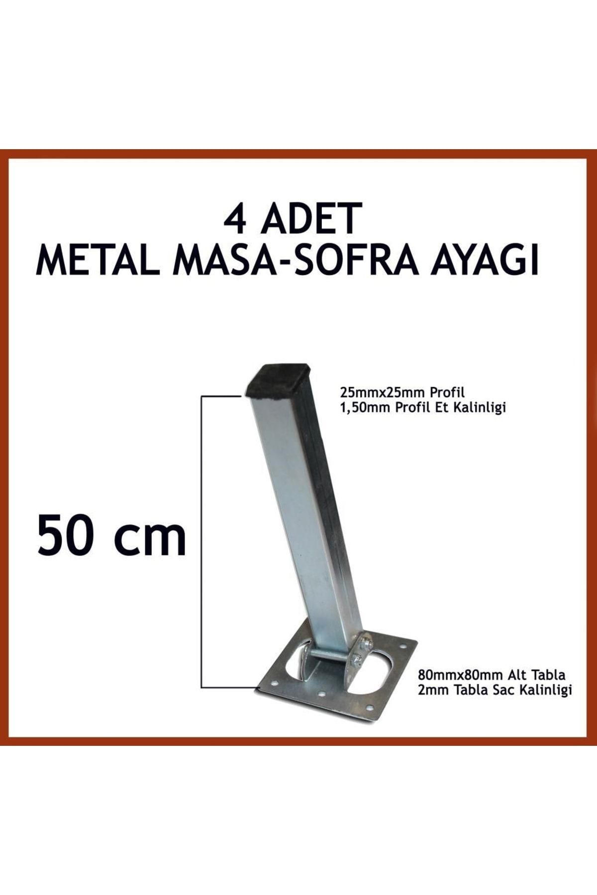 OTOBİR Masa Ayağı 4lü Katlanır Metal Yer Sofrası Ayağı 50 Cm