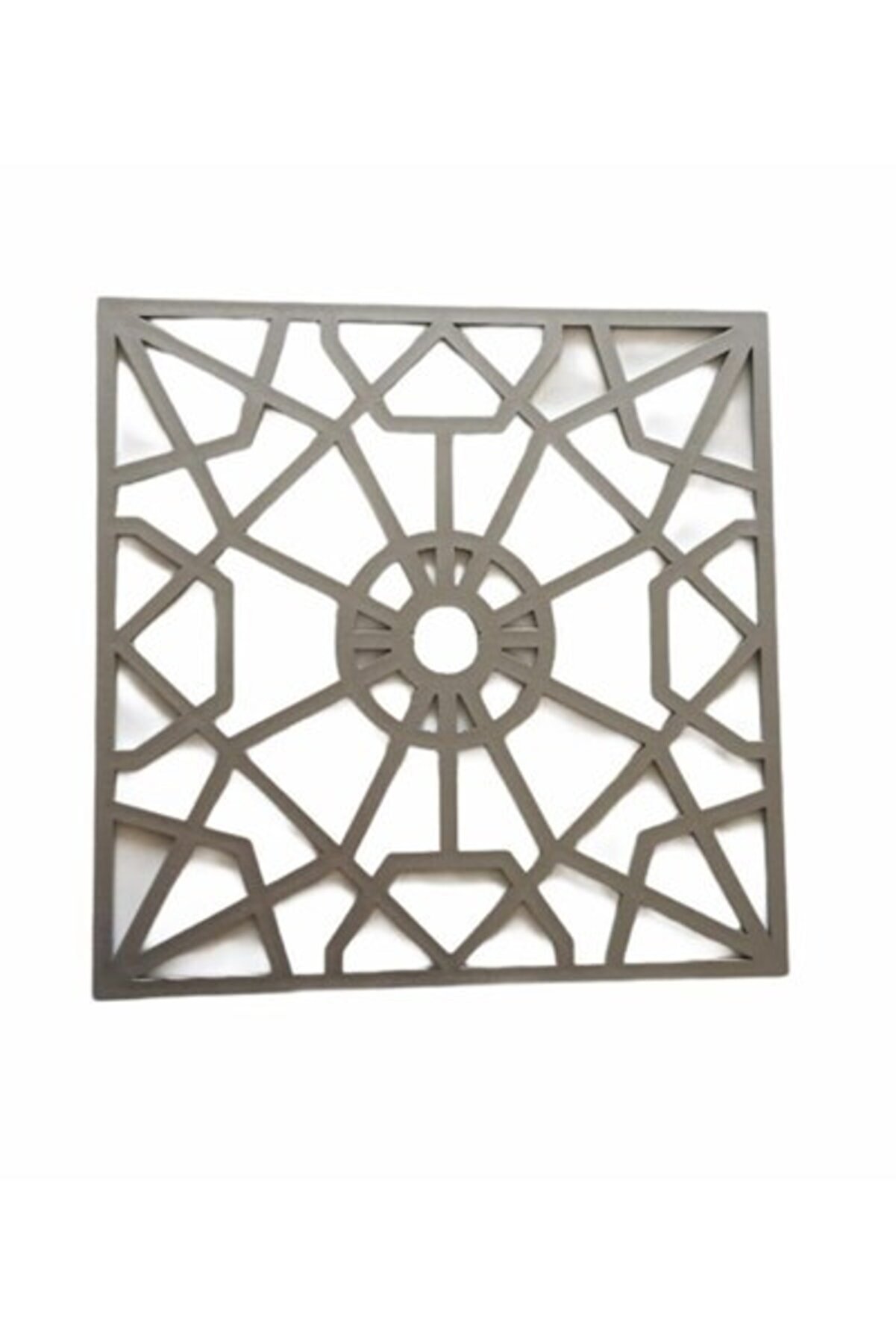 Cadence Dekoratif Mobilya Süsü Selçuklu Kare Süs Gümüş 24x24 Cm Çok