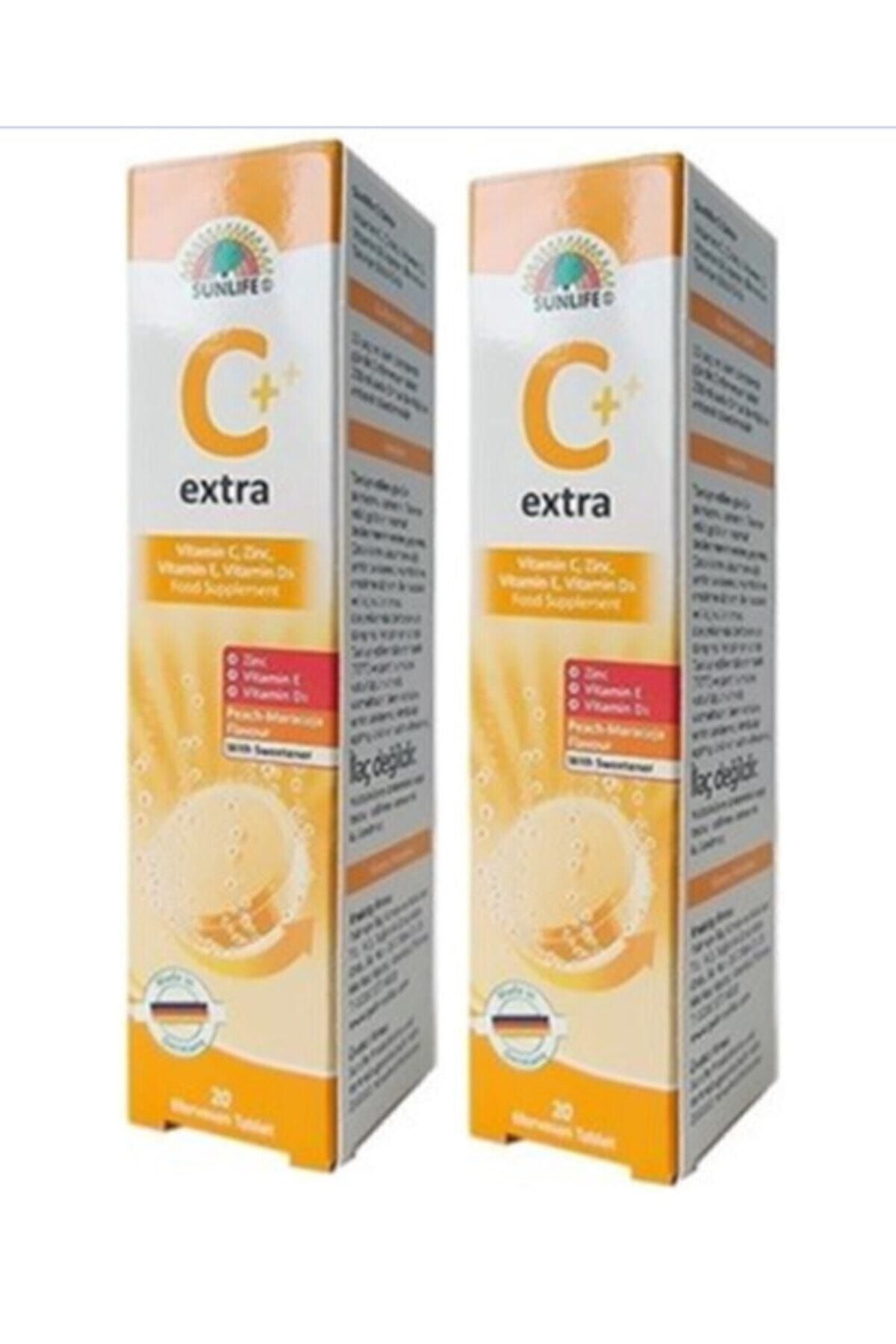 Sunlife Vitamin C Extra 20 Efervesan Tablet - Şeftali Maracuja (2 Adet)