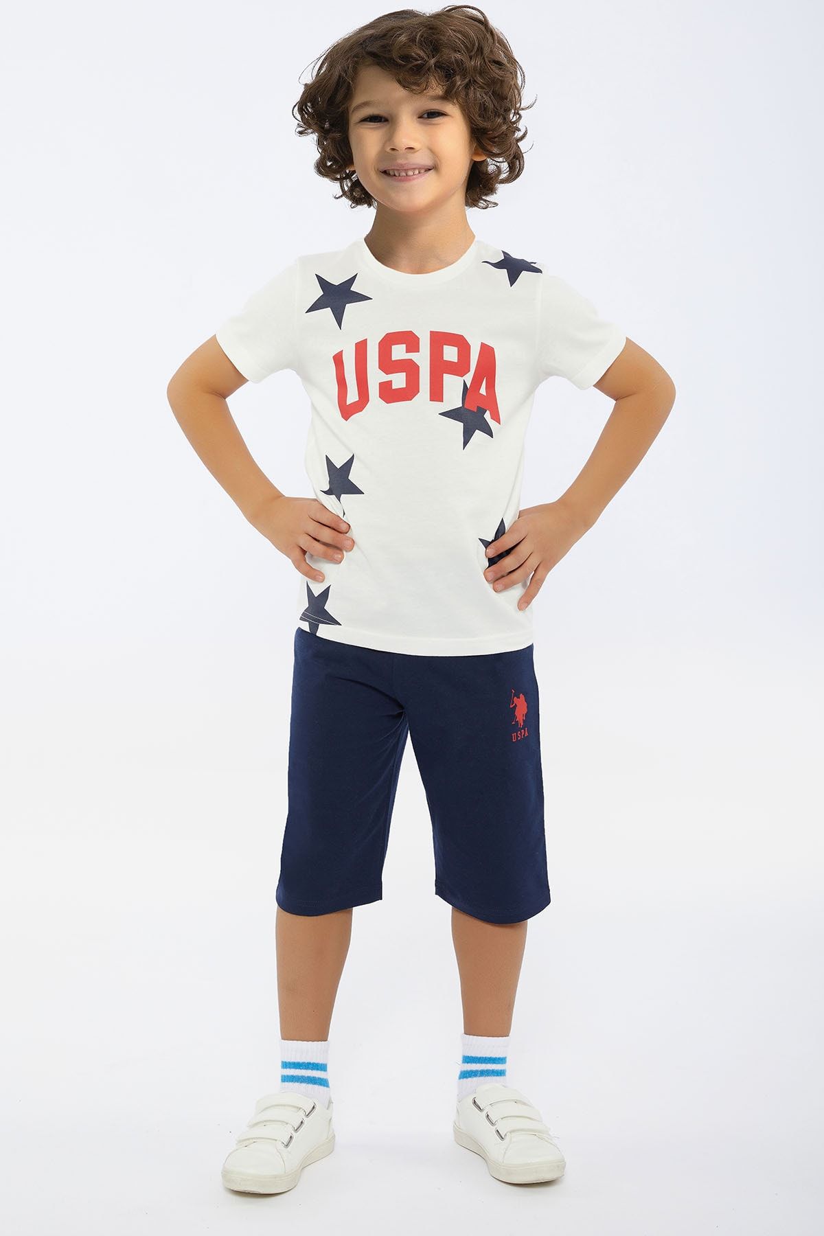 U.S. Polo Assn. Erkek Çocuk Lisanslı Yıldız Desenli Kapri Takım