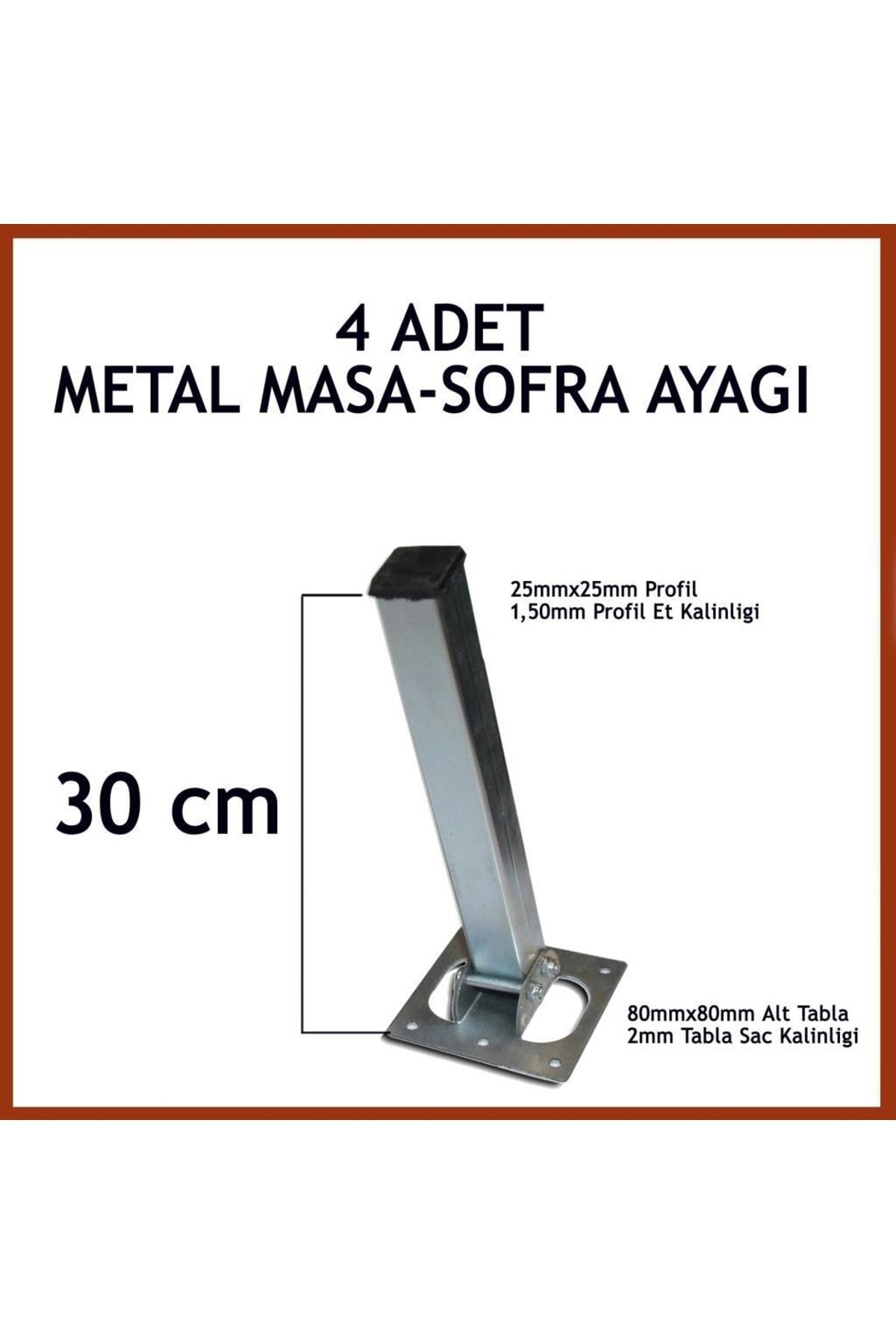 OTOBİR Masa Ayağı 4lü Katlanır Metal Yer Sofrası Ayağı 30 Cm