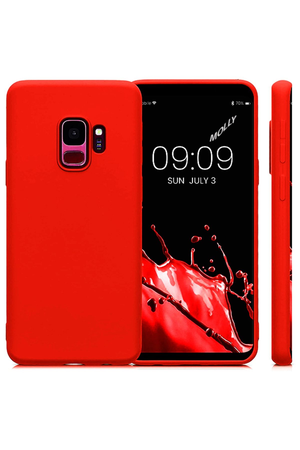Molly Galaxy S9 Uyumlu Alev Kırmızısı Mat Silikon Kılıf