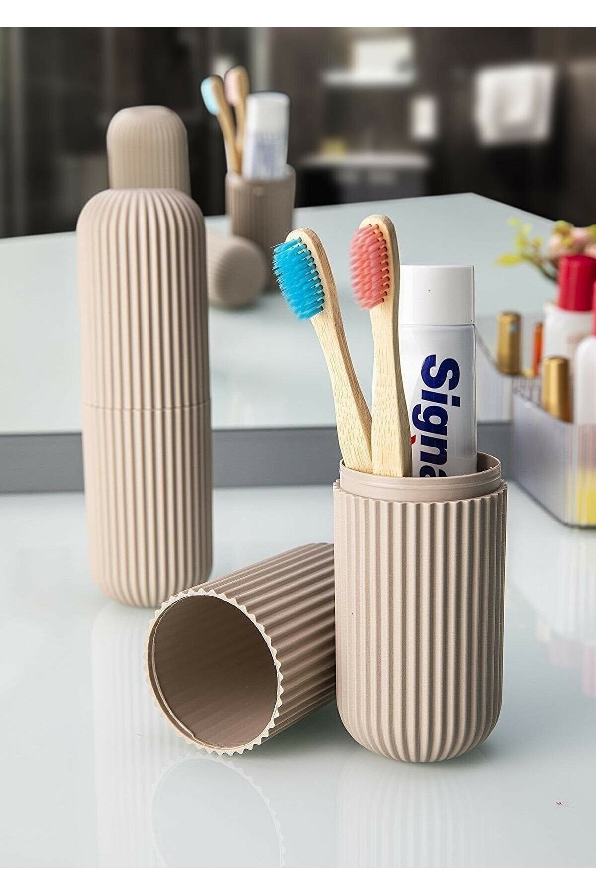 Boldy Seyahat Saklama Kabı Diş Fırçalık Organizer Banyo Kutusu Çok Amaçlı Makyaj Kutusu Gözlük Kutu 1 Adet