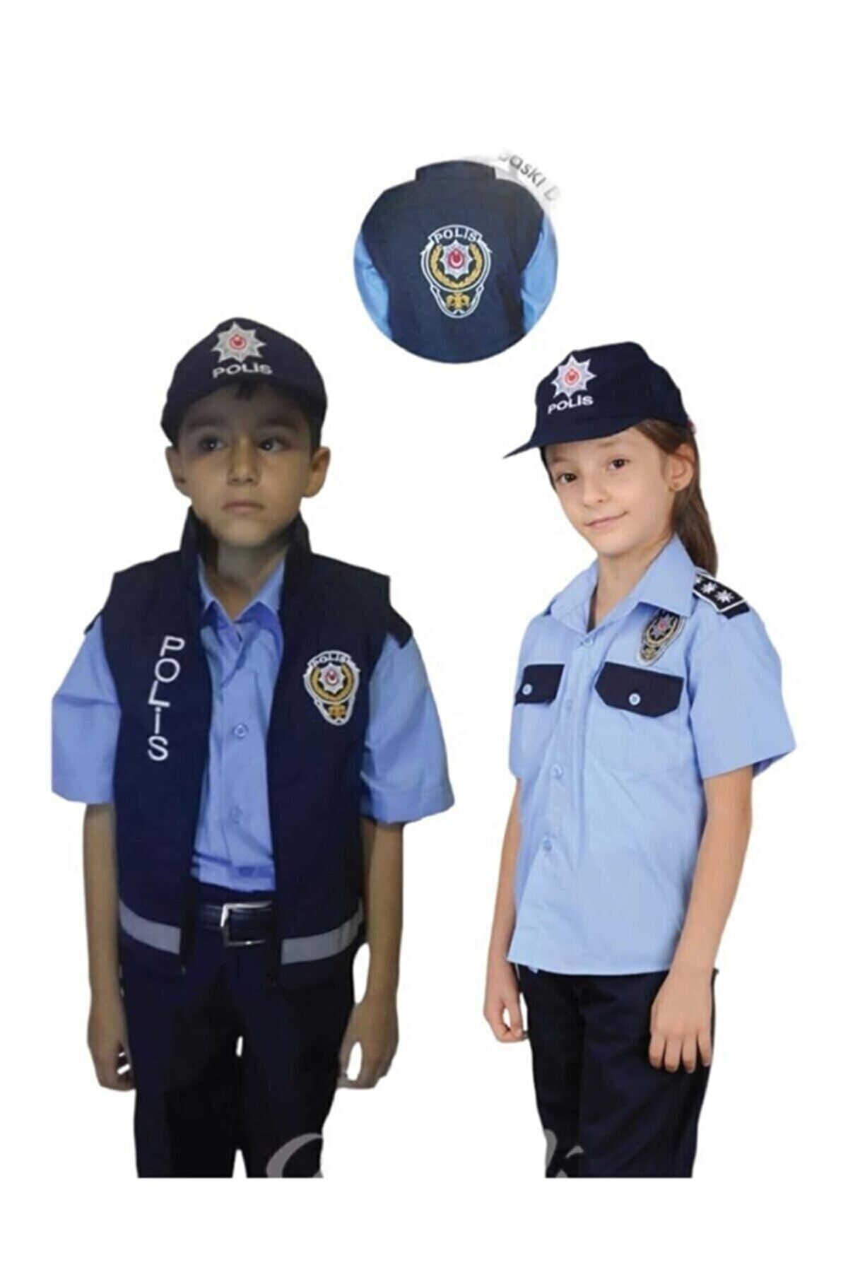 Nacar Çocuk Polis Kıyafeti Yelekli 4 Parça