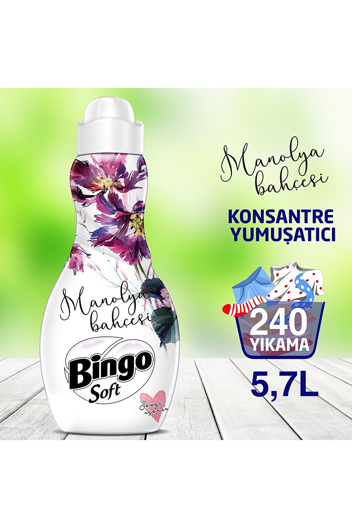 Bingo Soft Konsantre Çamaşır Yumuşatıcısı Manolya 1440 ml - Ekonomi Paketi 4'lü