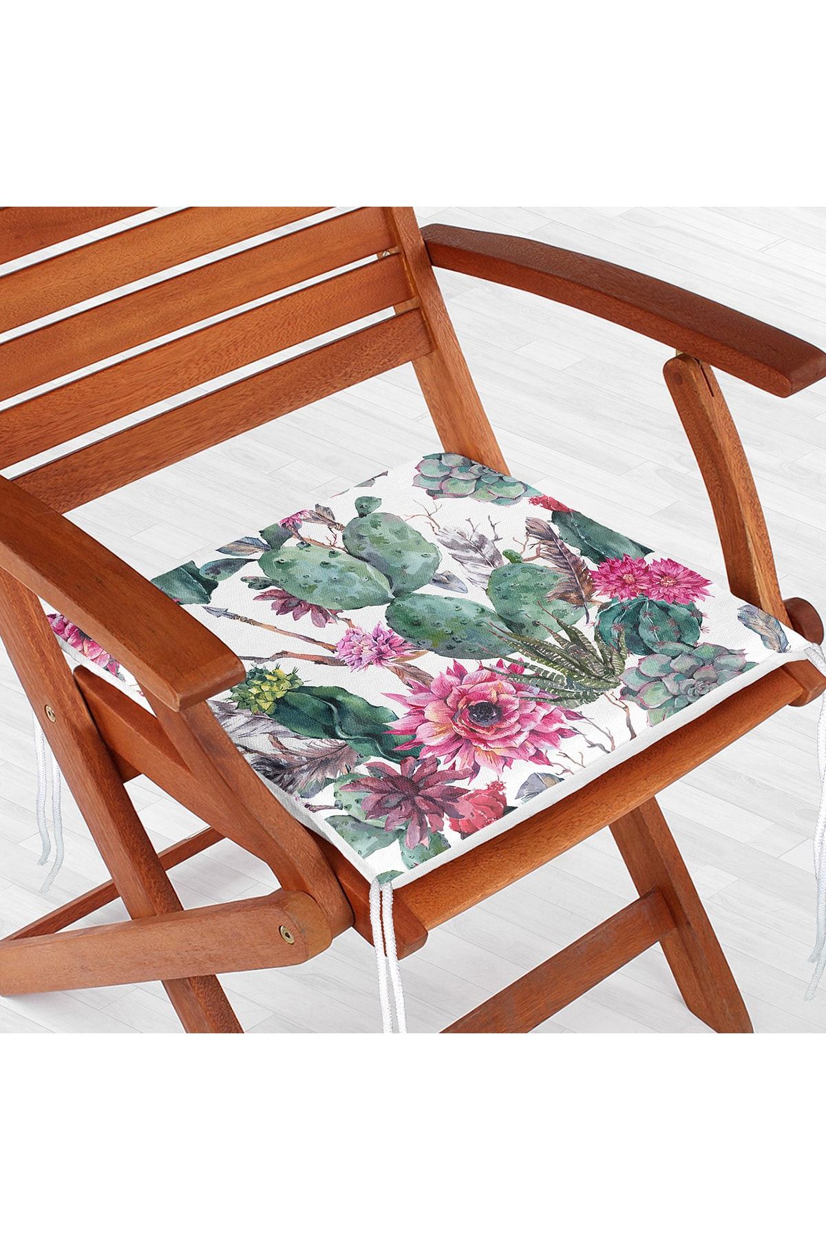 Realhomes Mint Yeşili Çöl Bitkisi Modern Fermuarlı Sandalye Minderi
