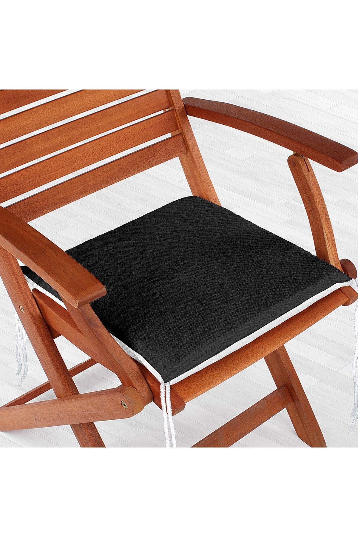 Realhomes Düz Siyah Renkli Dijital Baskılı Fermuarlı Sandalye Minderi