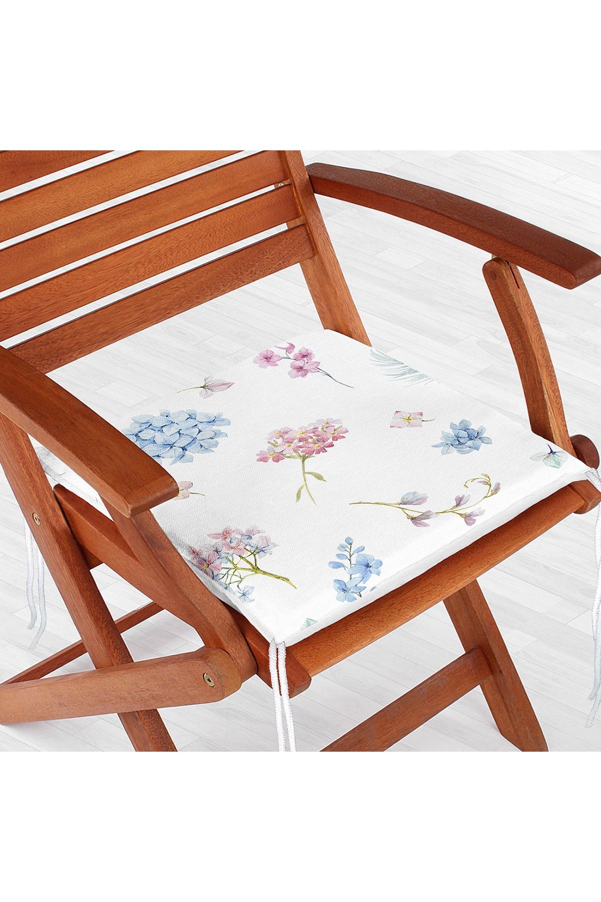 Realhomes Özel Tasarım Çiçek Desenli Modern Fermuarlı Sandalye Minderi