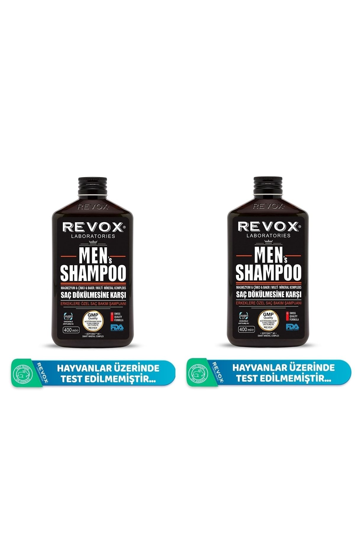 Revox Men Erkeklere Özel Saç Bakım Şampuanı 400 Ml 2'li Set
