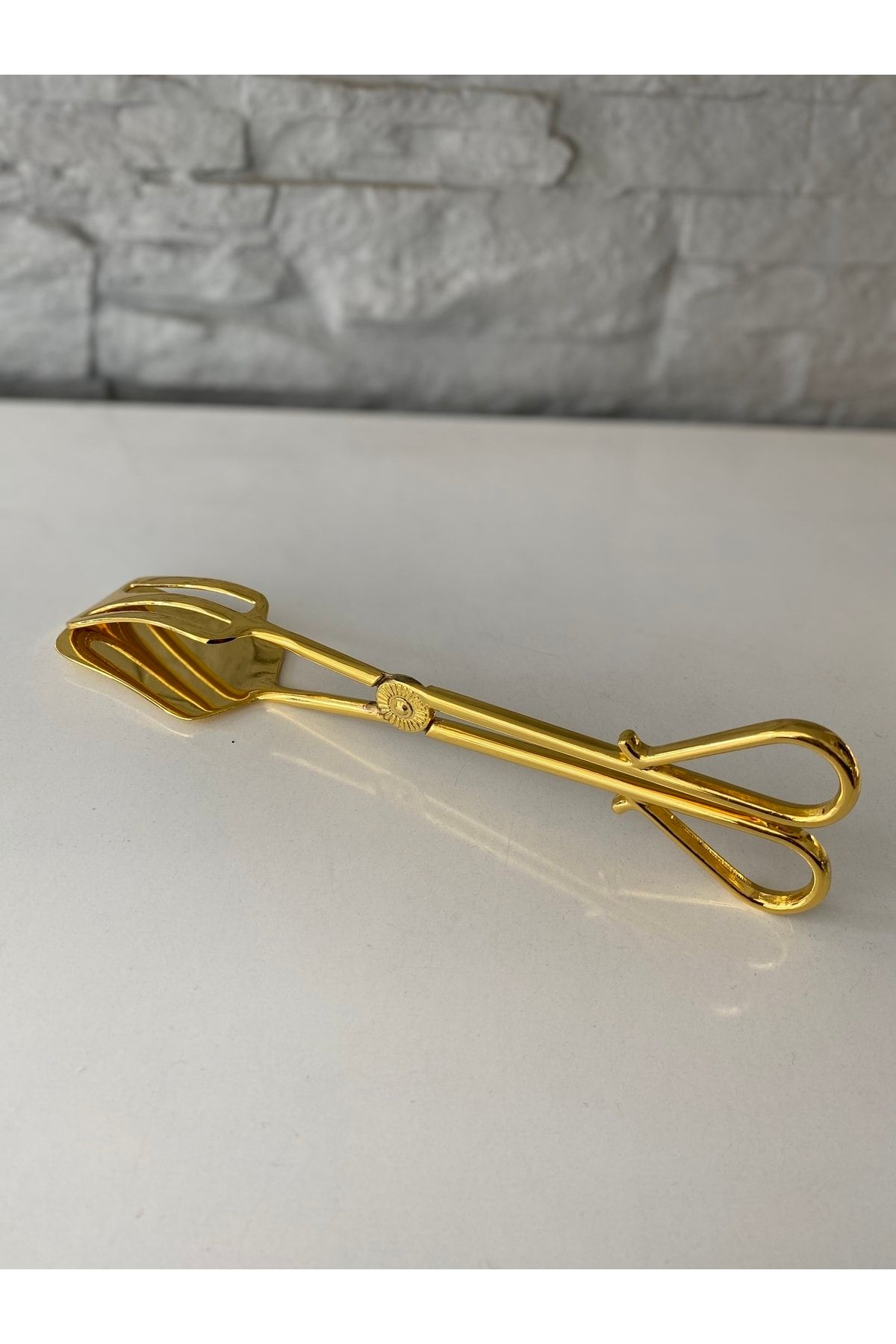Cemile Servis Maşa Altın Kaplama Çelik 25cm Gold Makas