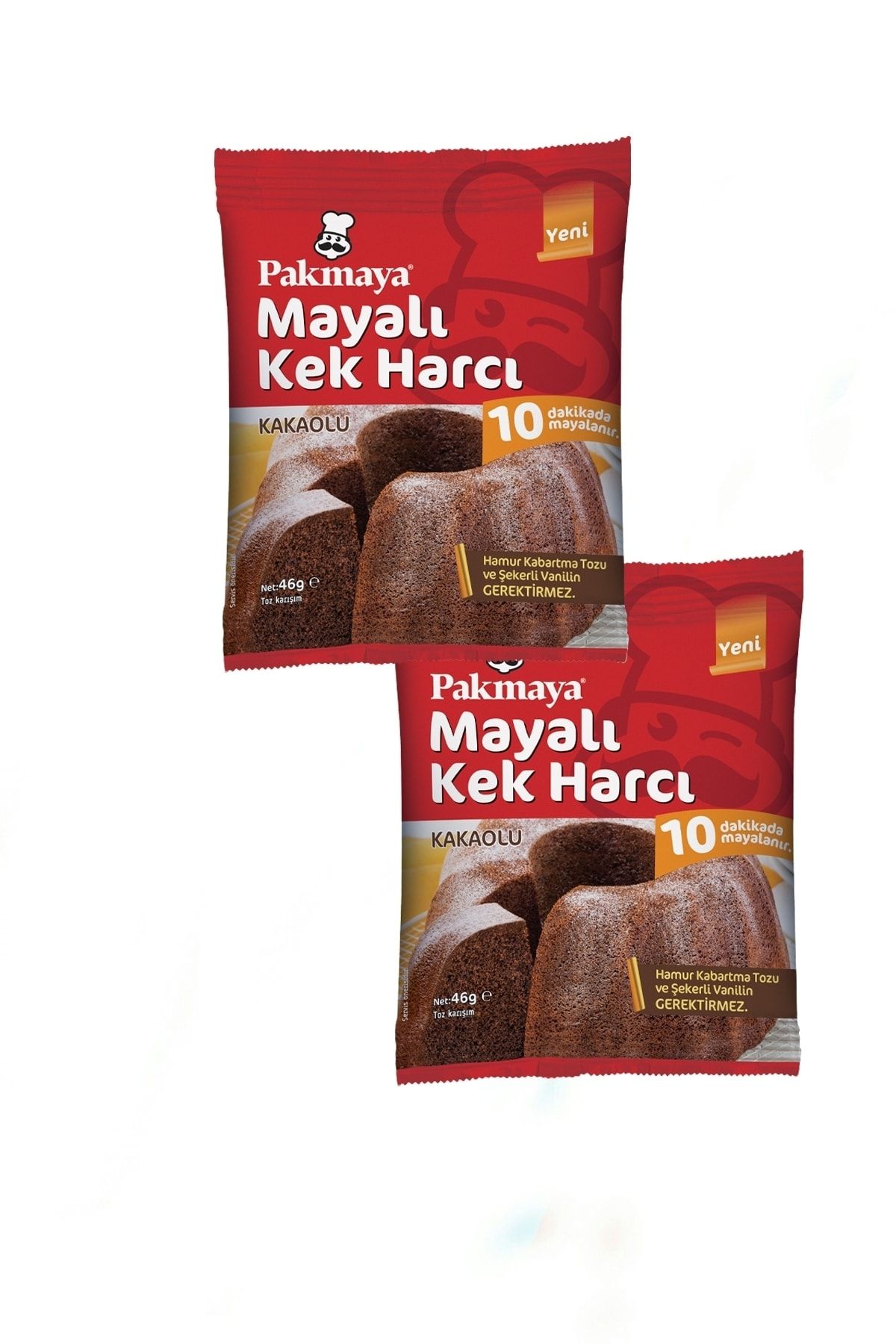 Pakmaya Ikram Hazır- Mayalı Kek Harcı Kakaolu (46 G. X 2 Paket)