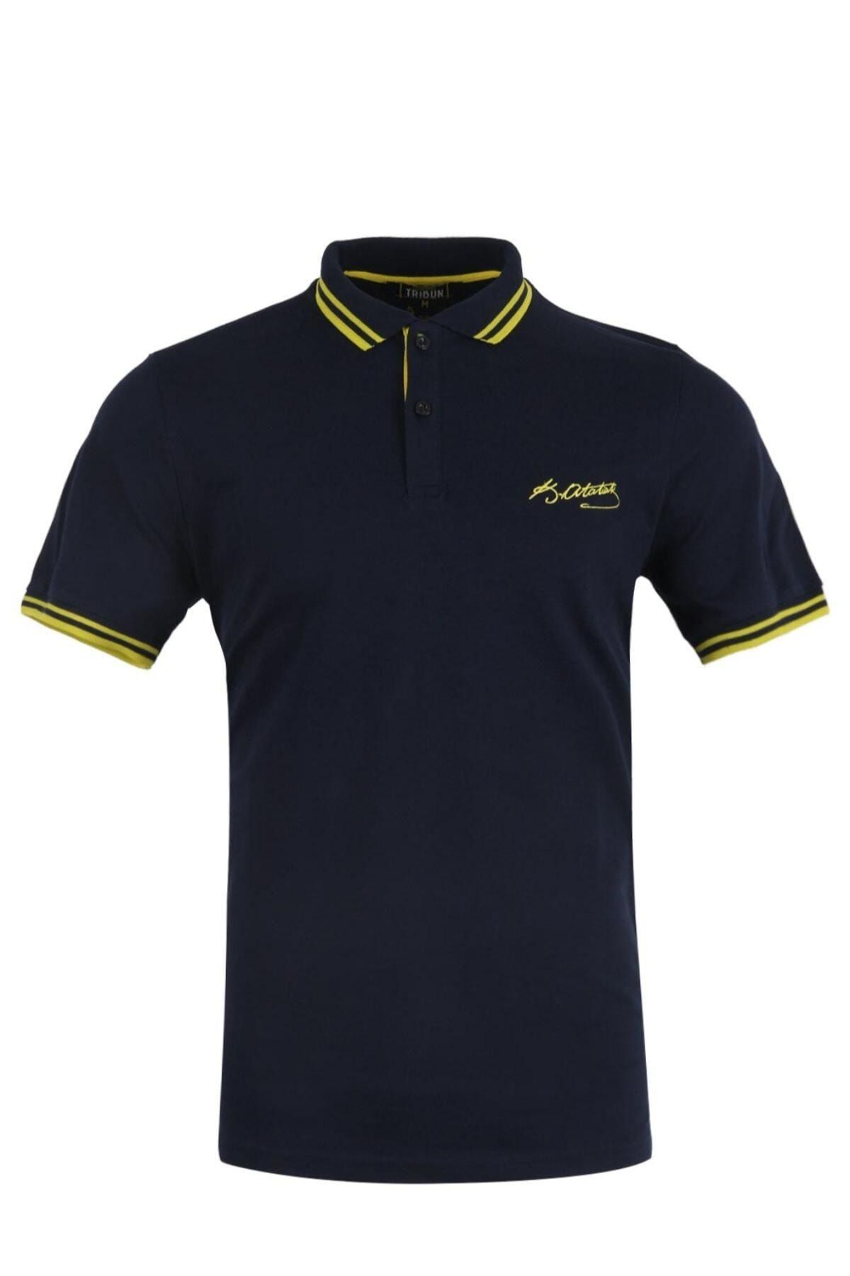 Fenerbahçe Erkek Lacivert Atatürk Polo Yaka T-shirt