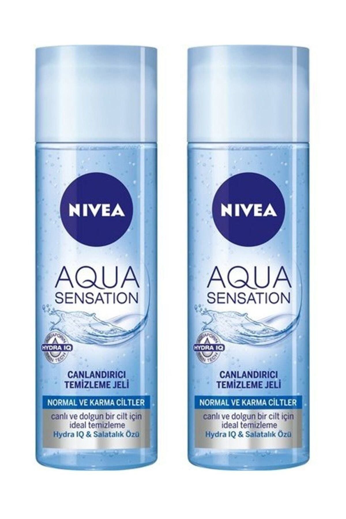 NIVEA Aqua Sensation Normal/karma Ciltler Için Canlandırıcı Temizleme Jeli 200 Ml X 2 Adet