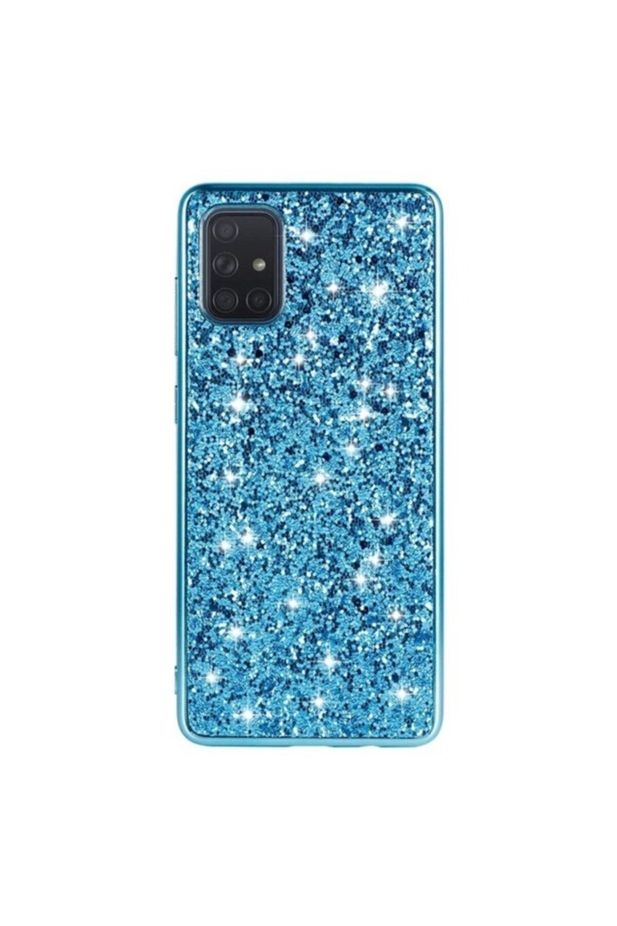 Samsung Galaxy A71 Kılıf Lüks Pullu Glitter Silikon Mavi