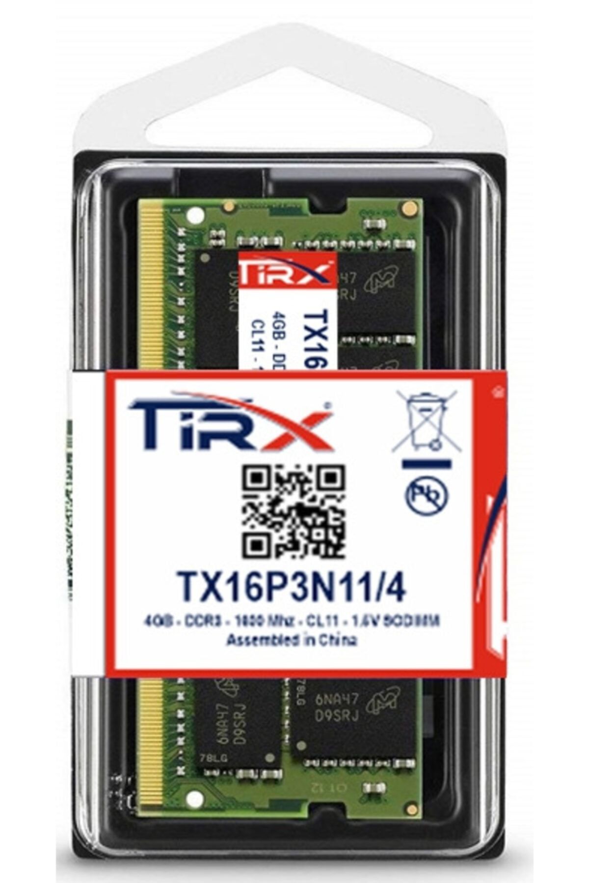 Tirx Tx16p3n11/4 4 Gb Ddr3(1.5v) 1600 Mhz Intel & Amd Işlemcilerde Çalışır