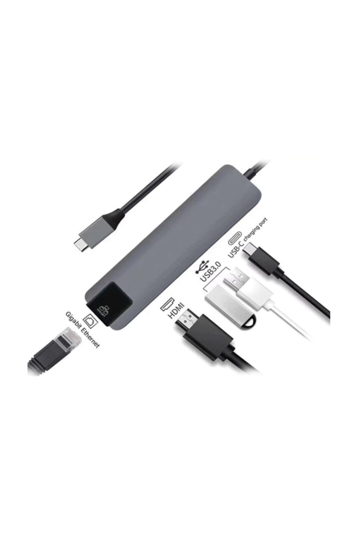 Alfais 4332 Usb 3.1 Type C To Hdmı 2xusb 3.0 Gigabit Ethernet Çevirici Dönüştürücü Adaptör