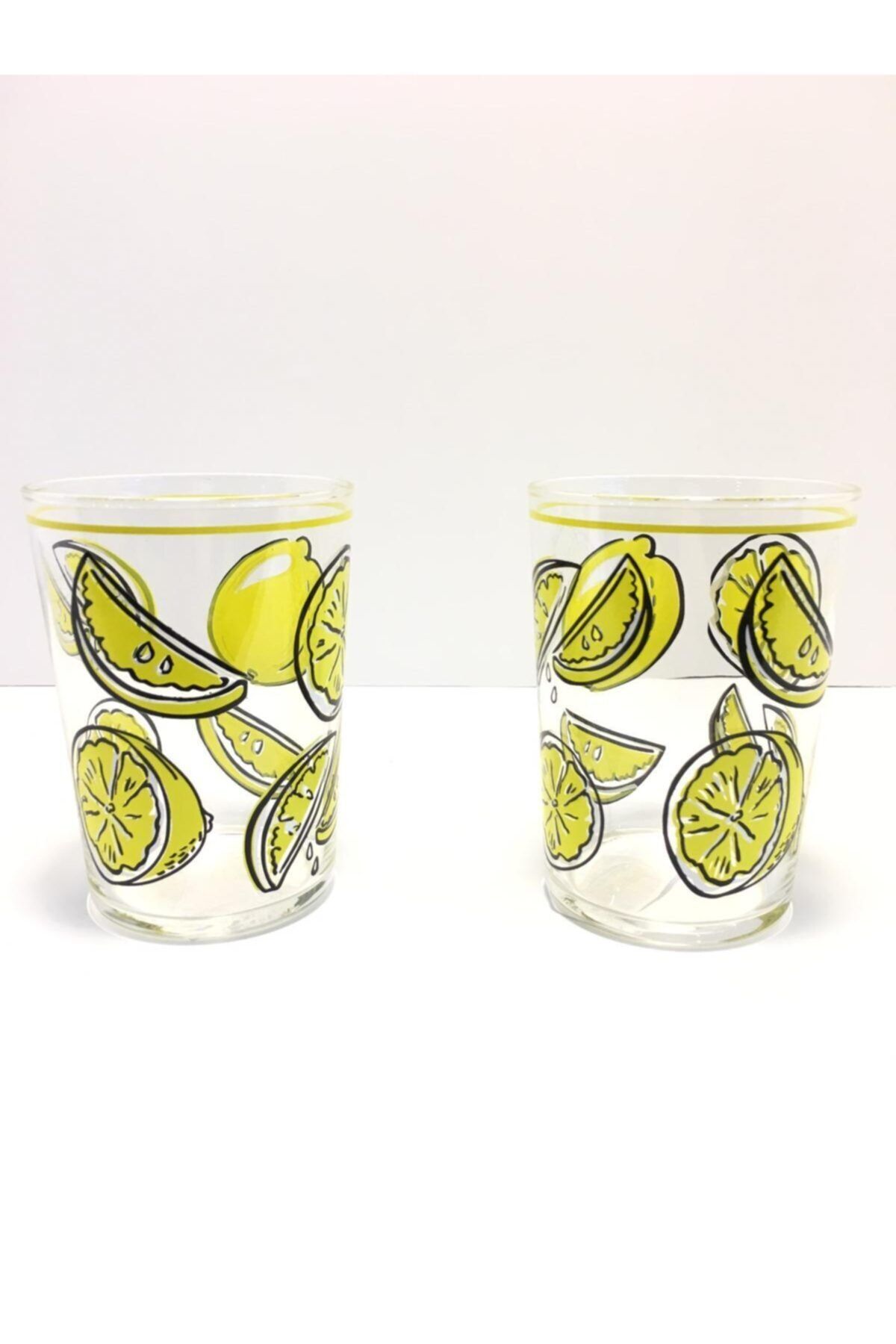 Rakle Limon Desenli Meşrubat Bardağı (2'li)