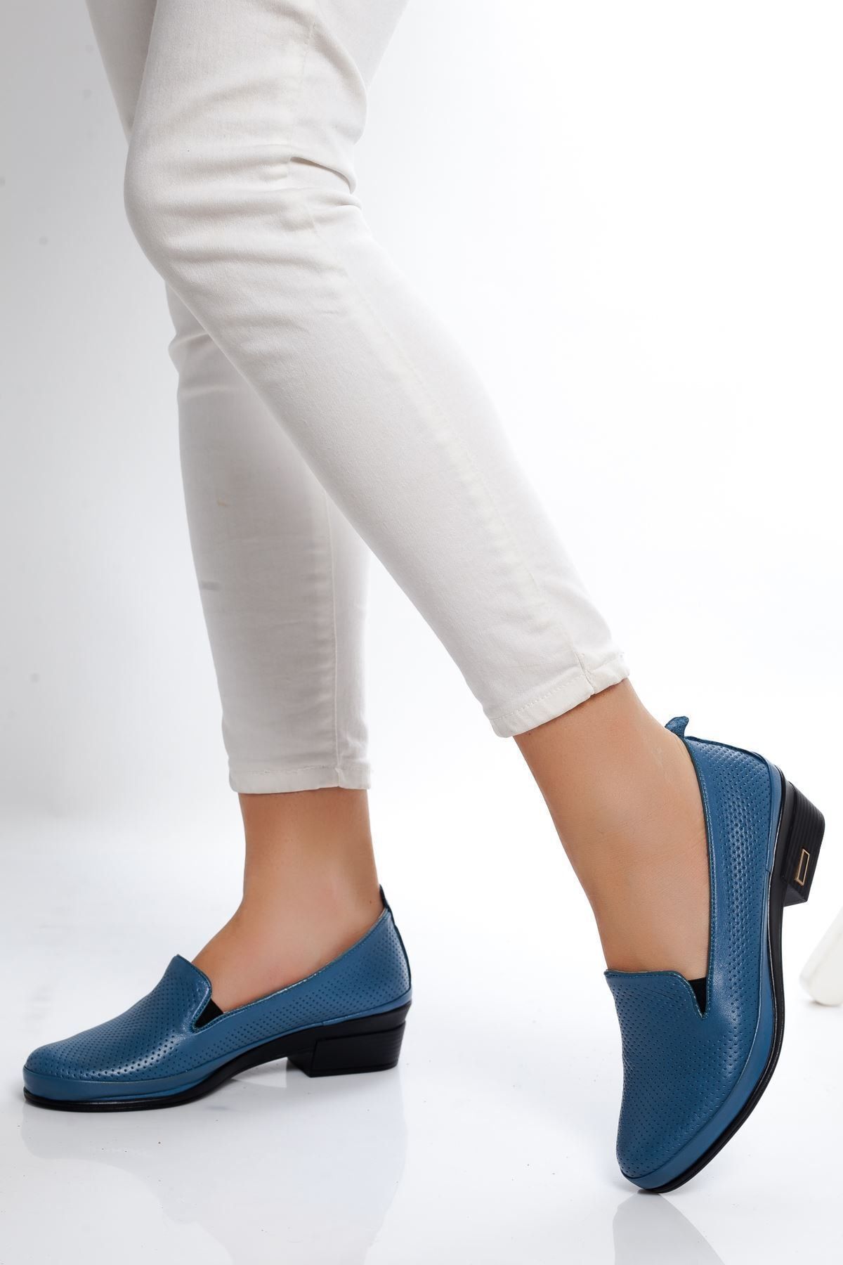 derithy Kadın Kot Mavisi Klasik Ayakkabı
