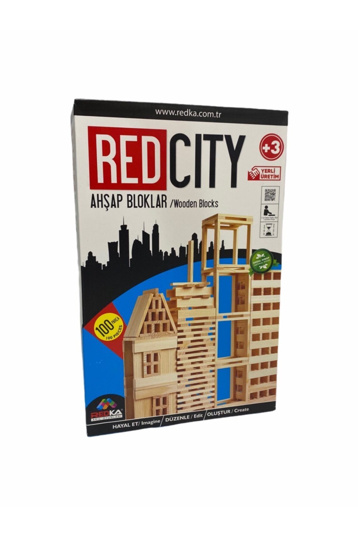 Redka Red City Ahşap Bloklar 100 Parça