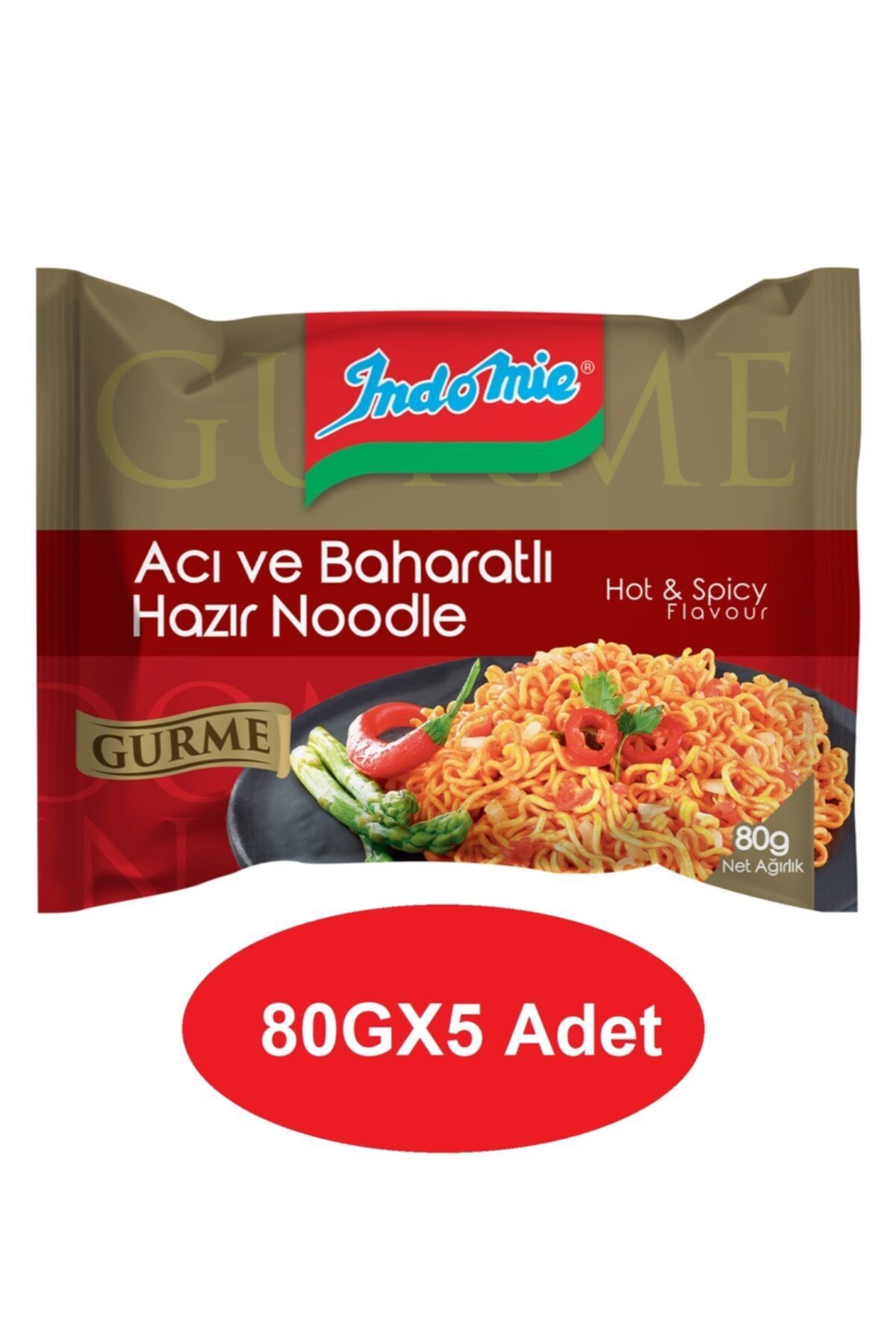 Indomie Sheuv Indomie Gurme Acı Ve Baharatlı Hazır Noodle 80 Gx 5 Adet Aile Paketi