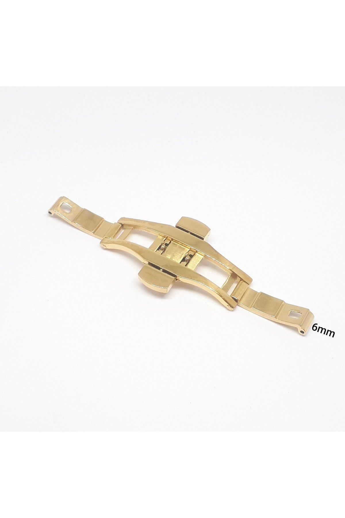 atasaat Emporio Armani Tissot Saat Uyumlu Metal Kordon Kelebek Basmalı Kilit Sarı Gold - 6 mm