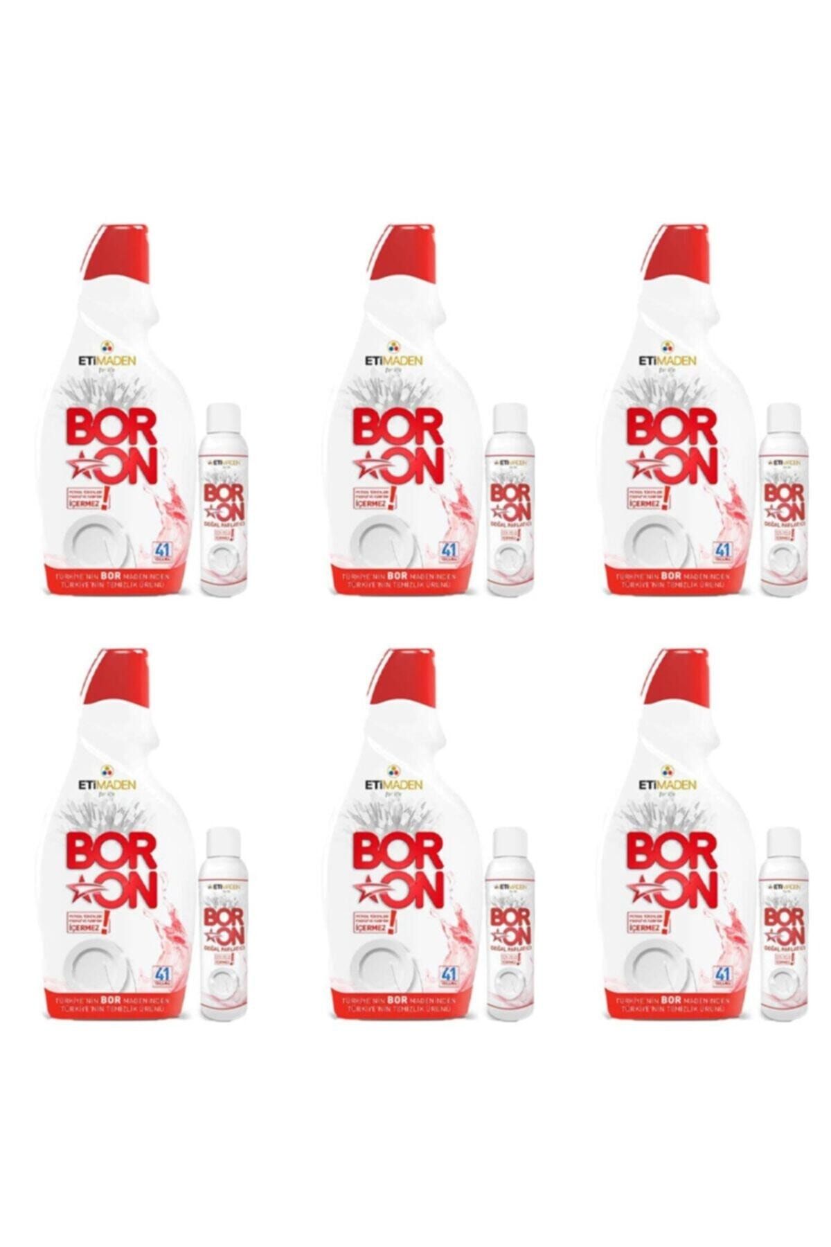 Boron Jel Bulaşık Makinası Deterjanı 820 Ml. * 6 Adet Bir Arada+doğal Parlatıcı Hediyeli (eti Maden)