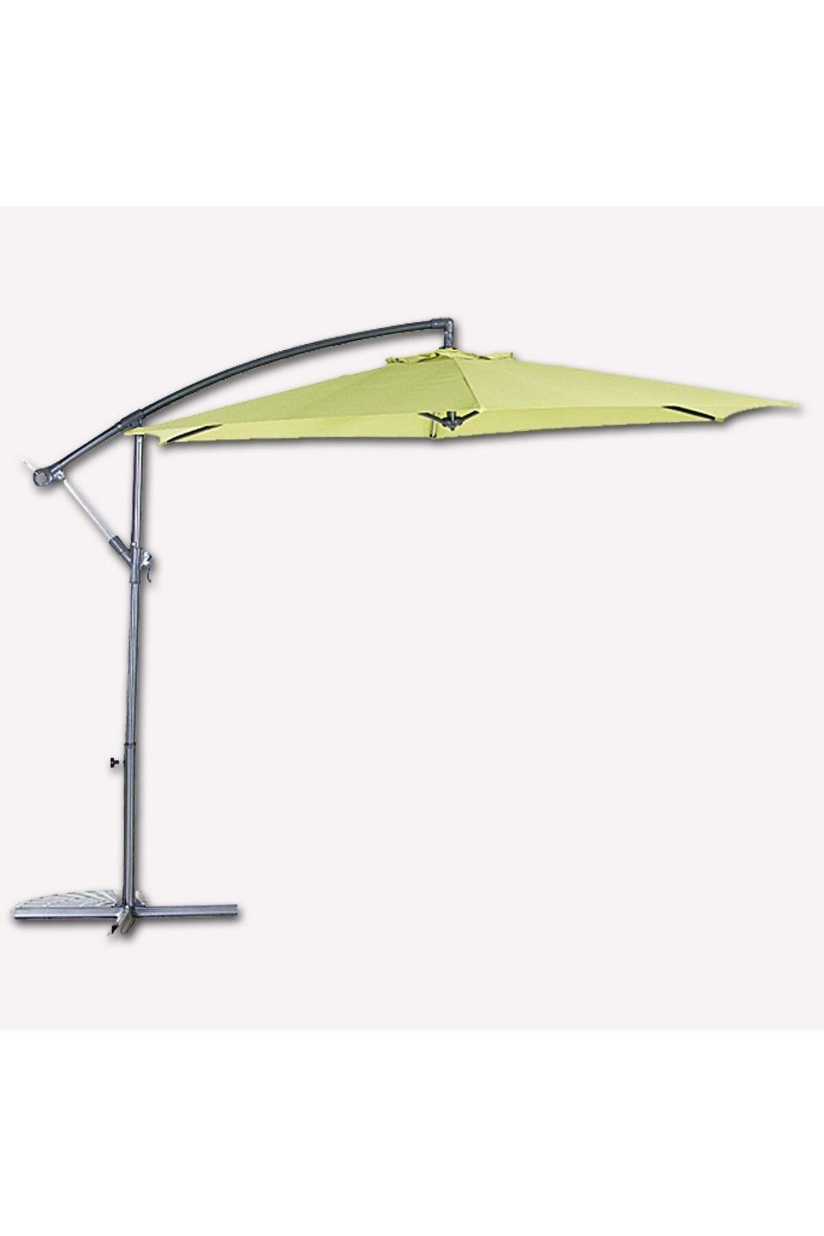 Bidesenal Makaralı Sistem Bahçe Şemsiyesi, Ampül Şemsiye, 300cm Polyester Bahçe Şemsiyesi Aş07