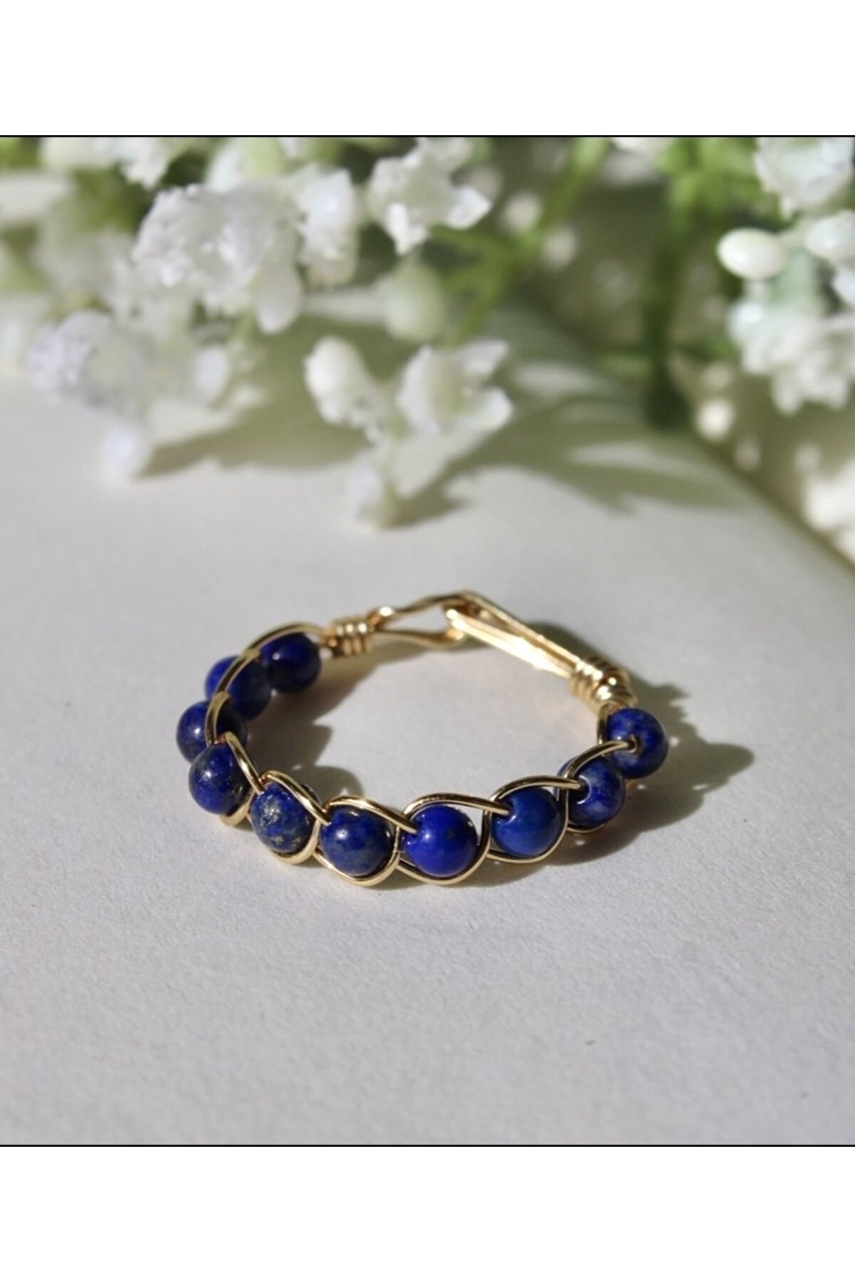 Mıçı Takı Silver Lapis Lazuli Taşı Özel Tasarım Yüzük - Doğal Taş El Yapımı