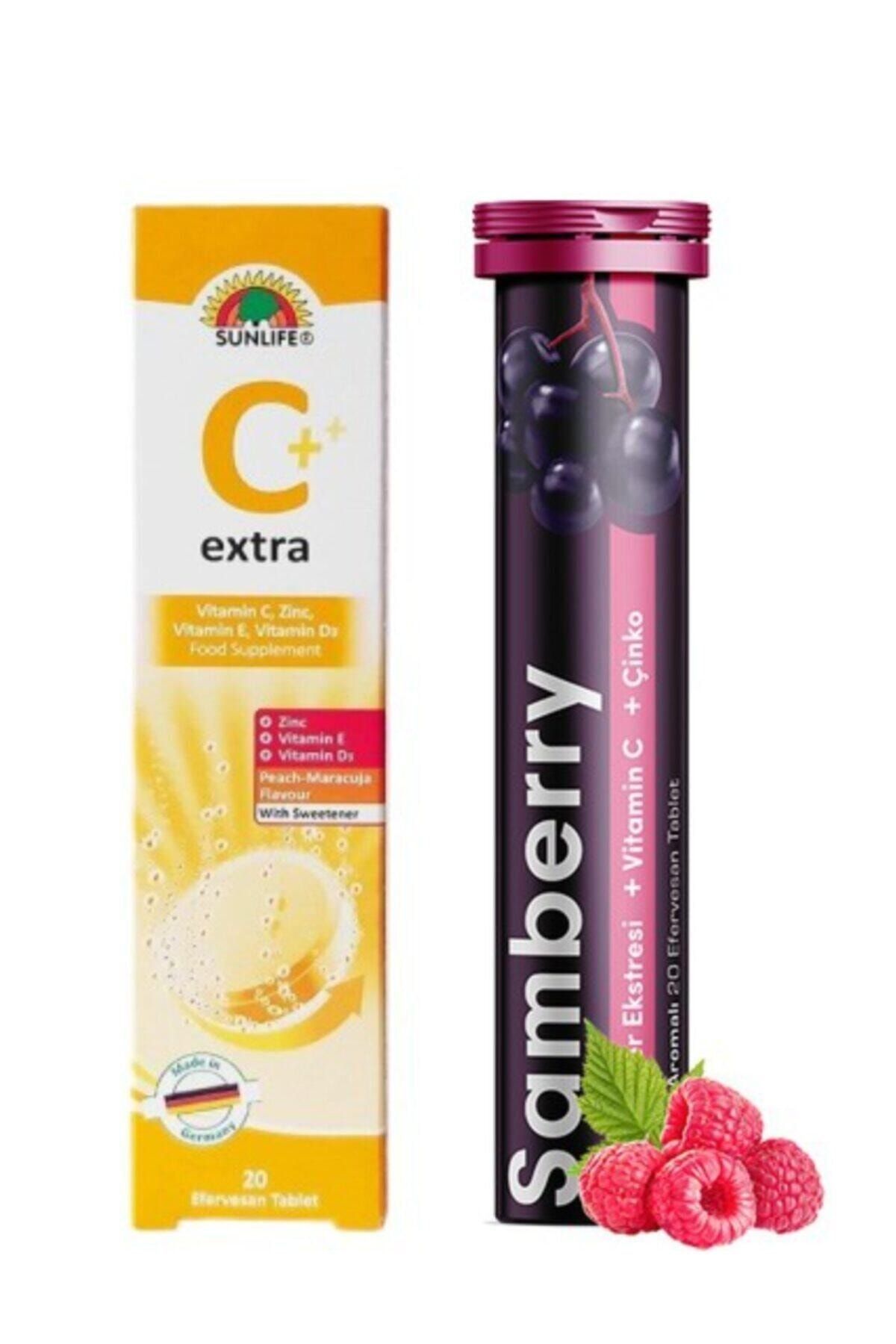 Sunlife Vitamin C Extra Efervesan 20 Tablet - Samberry Kara Mürver Ekstresi Efervesan Tablet