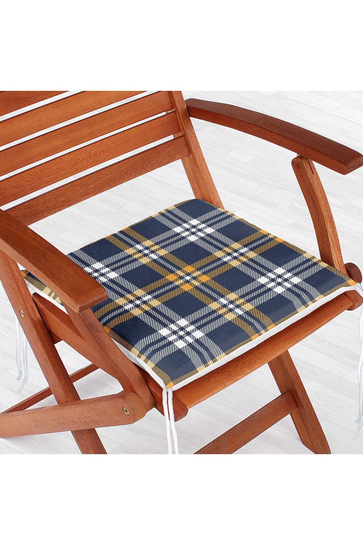 Realhomes Lacivert Ve Sarı Modern Tasarım Fermuarlı Sandalye Minderi