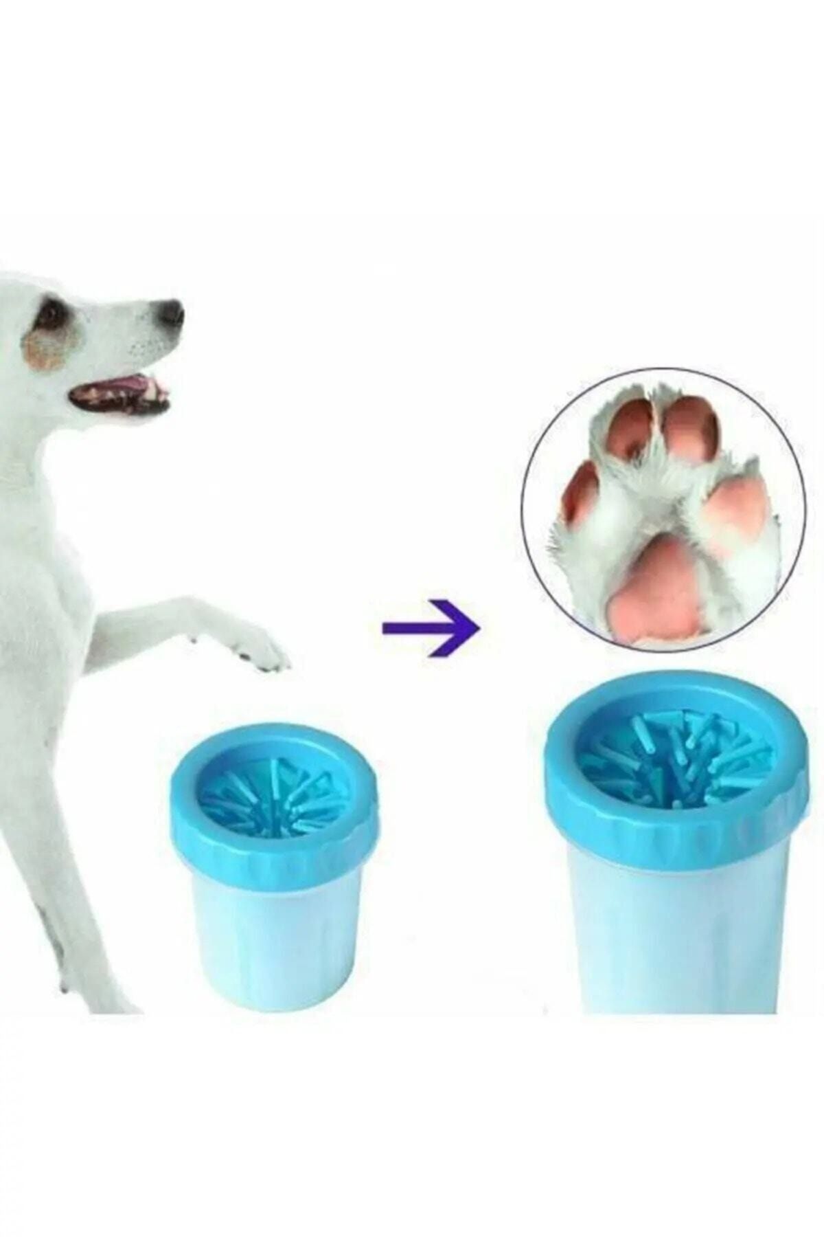 MUJGAN Köpek & Kedi Pati Ayak Yıkama Kovası Silikon Jel Fırçalı Pati Temizleme Bardak -büyük Boy-