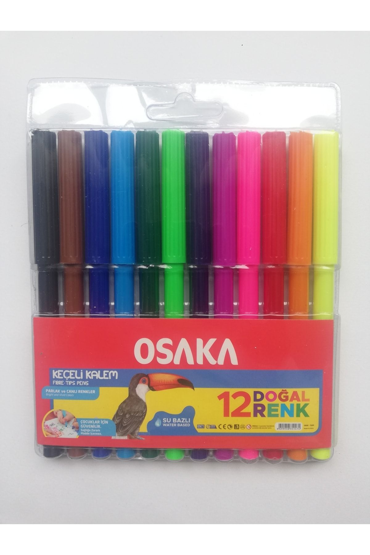 Osaka 12 Doğal Renk Su Bazlı Keçeli Kalem