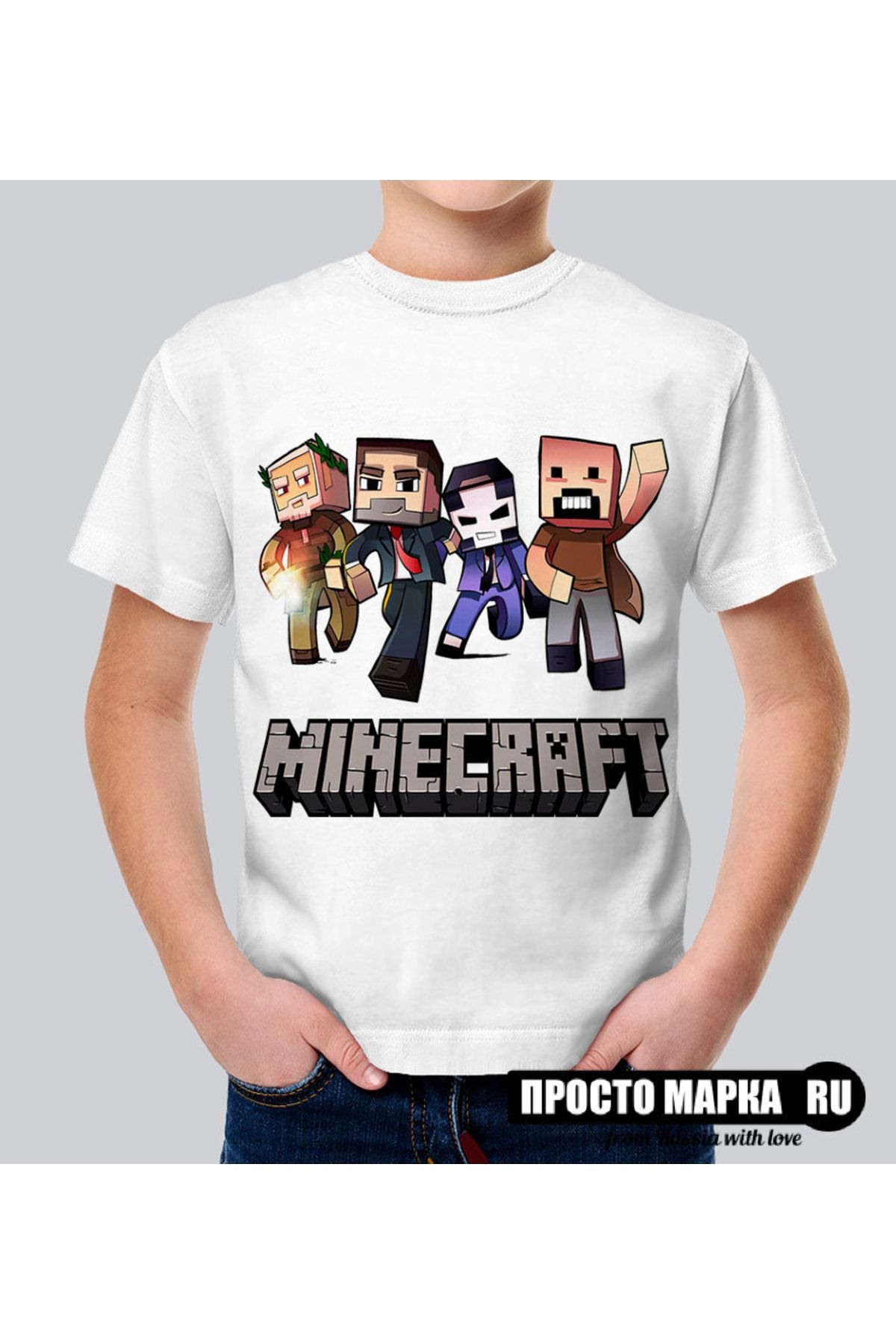 Minecraft Çocuk Siyah T-shirt Model77