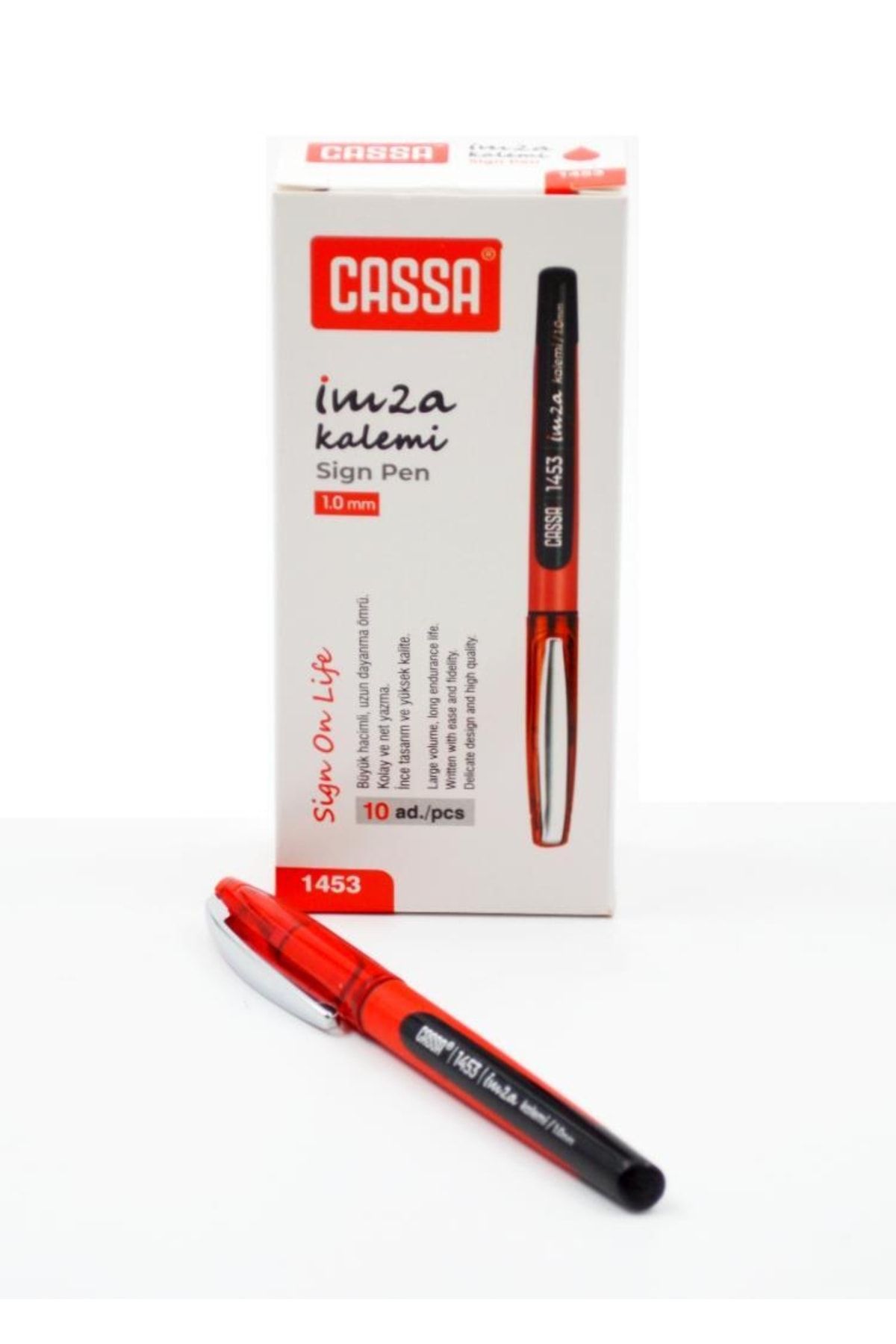 Cassa 1453 Imza Kalemi 1.0 Mm 10 Adet Kırmızı