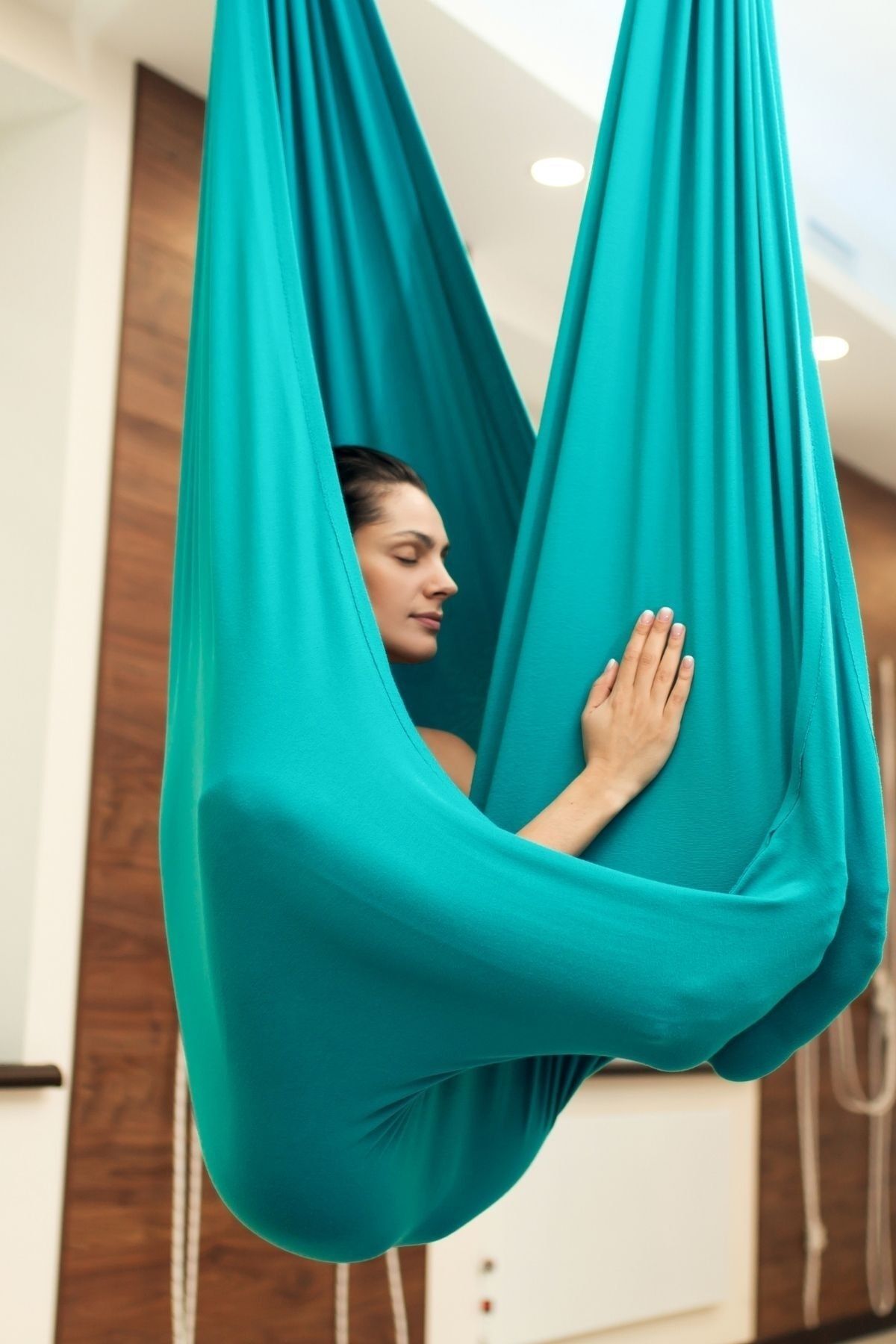 OmSiva Yoga Hamak Seti- Yeşil Geniş En 260cm Kadar Esneyebilme