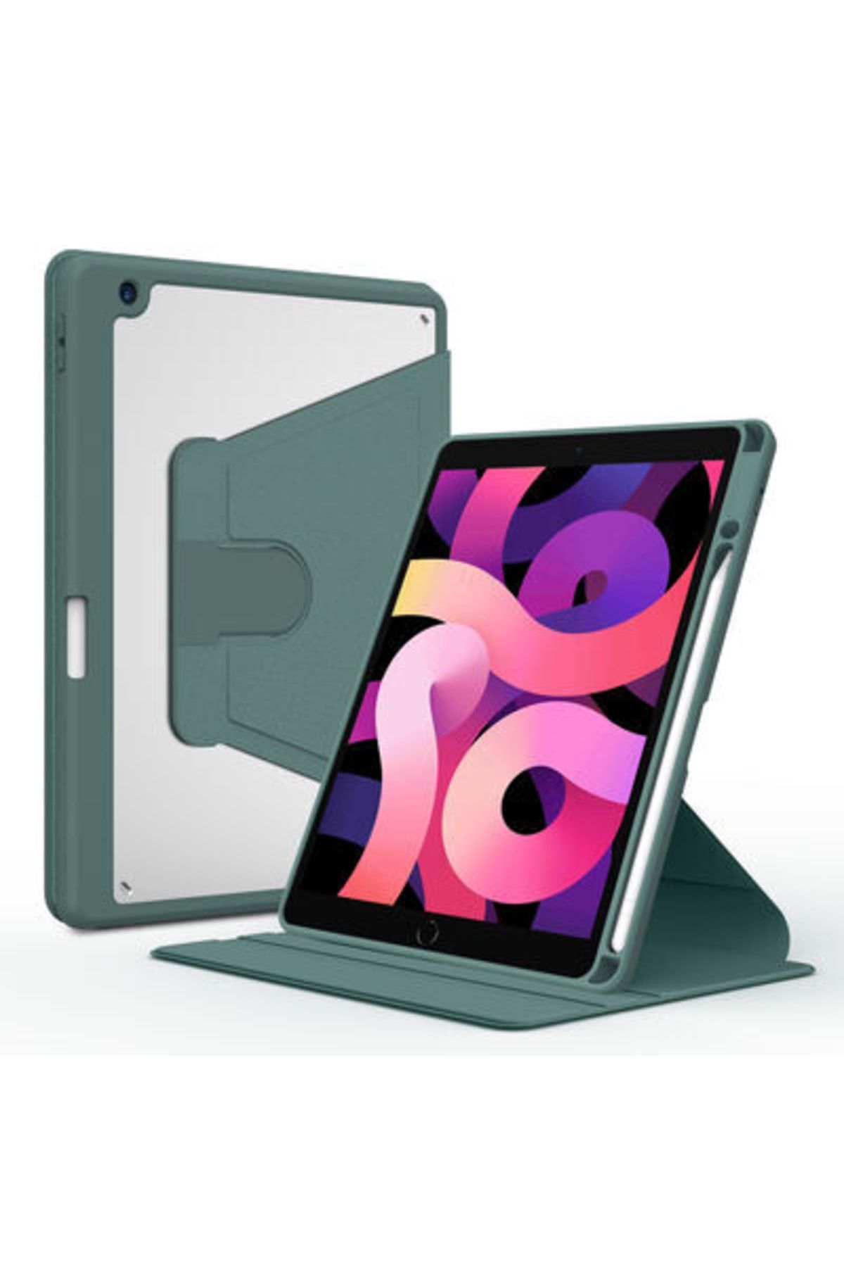 AQUA AKSESUAR Uyumlu Ipad 10.2 (8.nesil) Kılıf 360 Dönen Yeni Tasarımlı Korumalı Tablet Kılıfı