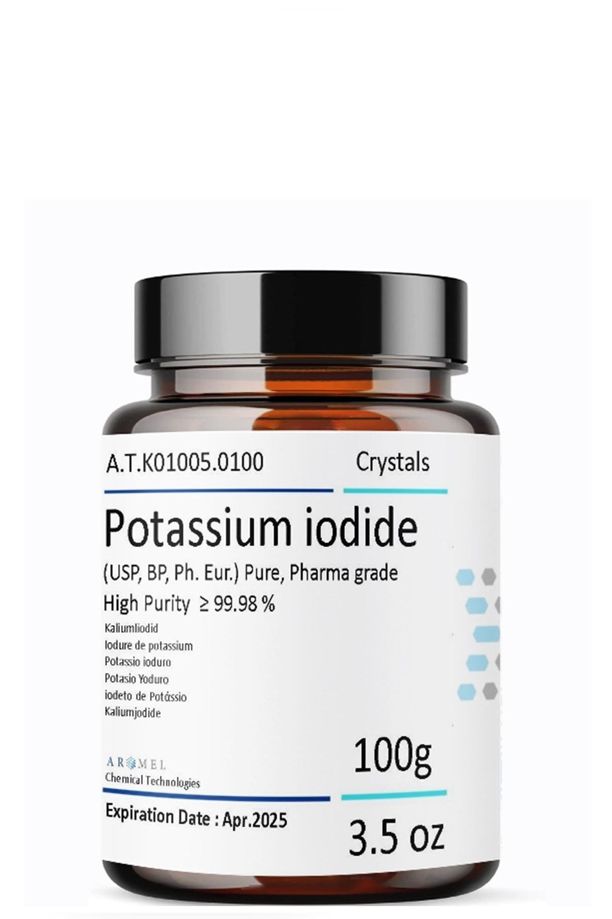 Aromel Potasyum Iyodür 100 gr | Potassium Iodide Pharma Grade