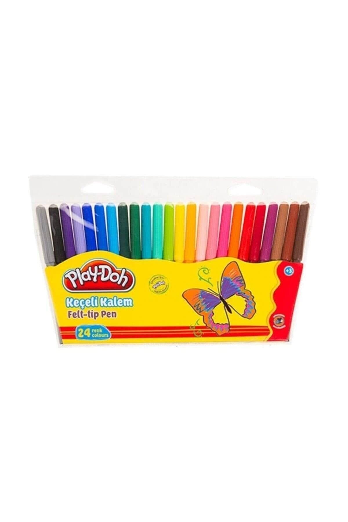 Play Doh Play-doh 24 Renk Keçeli Kalem Pvc 2mm 24 Renk Keçeli Boya Kalemi