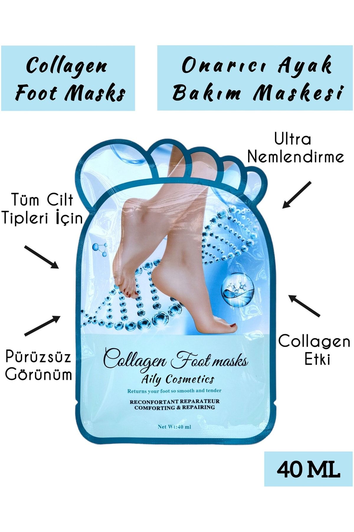 AİLY COSMETİCS Aily Çorap Tipi Ayak Peeling Maskesi & Foot Peeling Mask