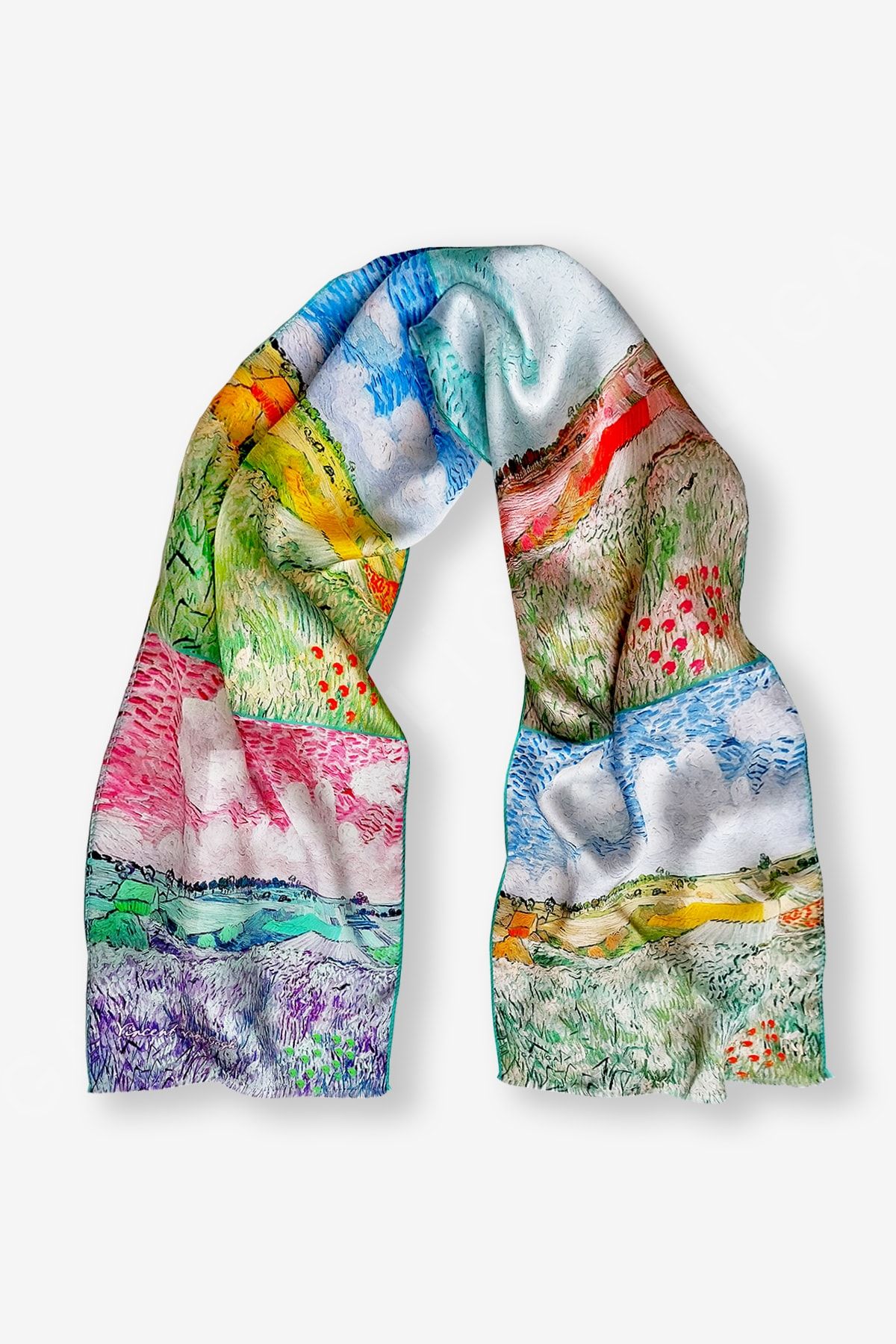 Galiga Van Gogh-plain %100 Ipek Fular 26*130cm 'art On Silk'