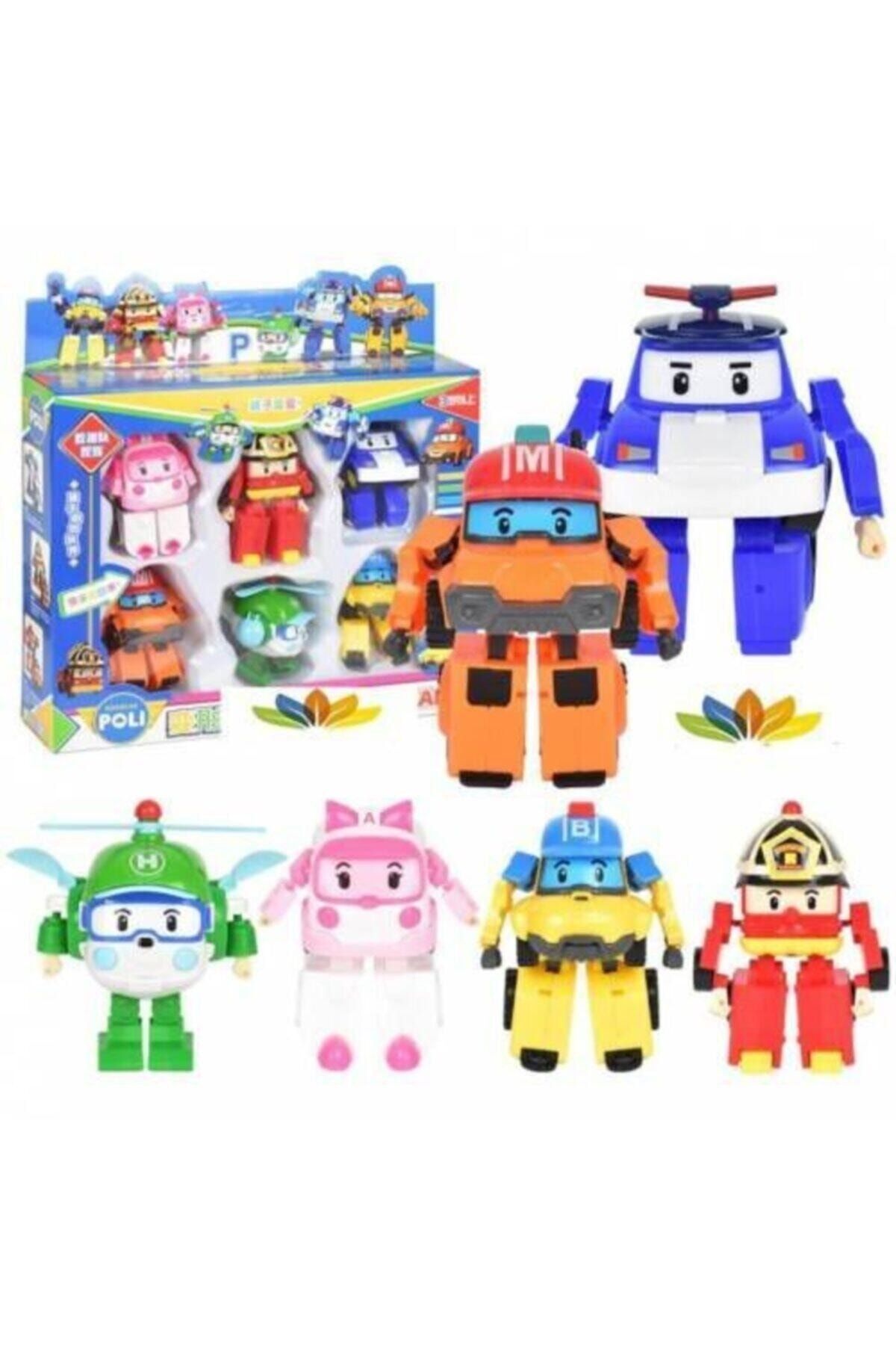 Can Ali Toys Poli Oyuncak Robocar 6 Lı Dönüşebilen Robot Oyuncak Arabalar Seti Oyuncak