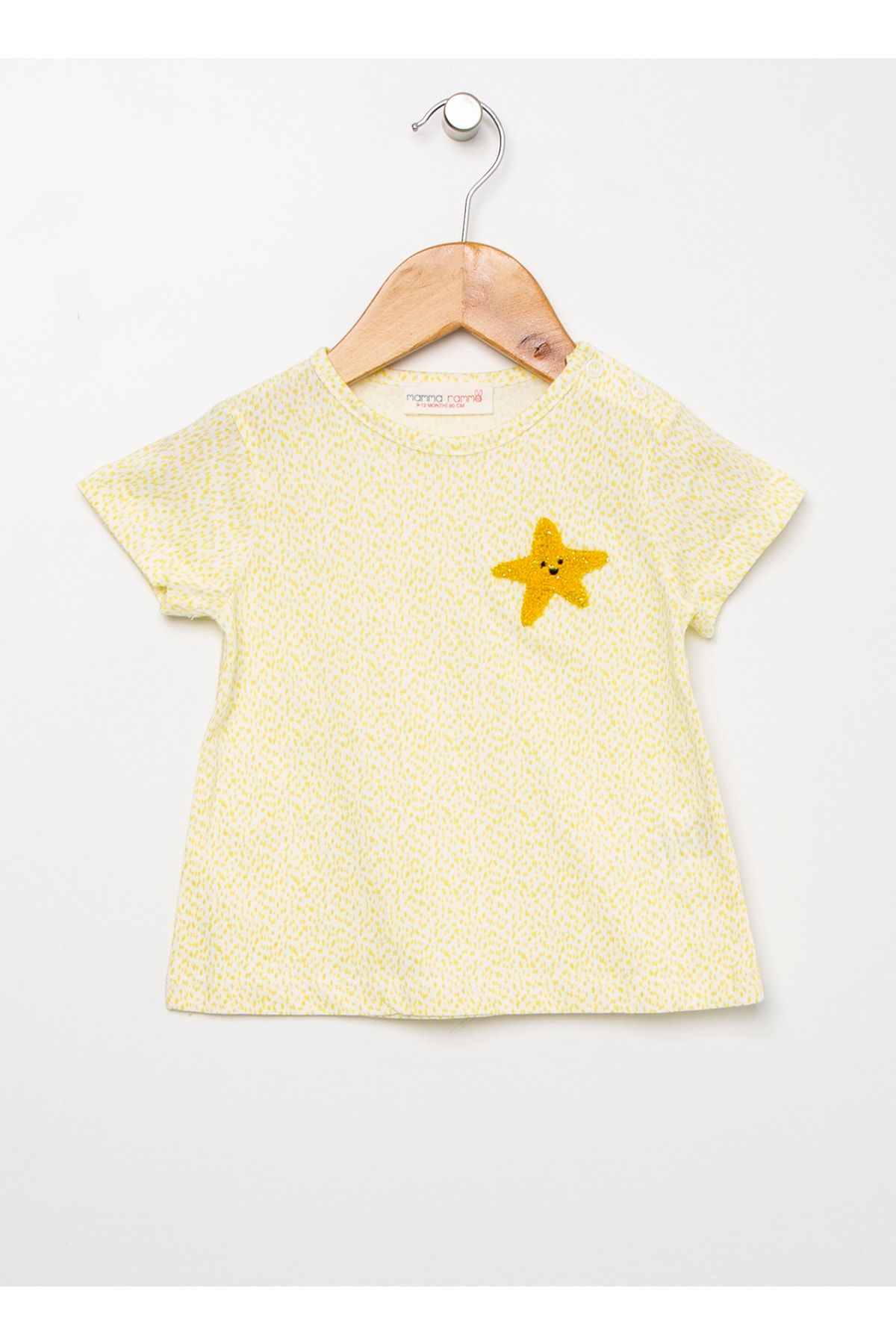 Mammaramma Kız Bebek Baskılı Sarı T-shirt