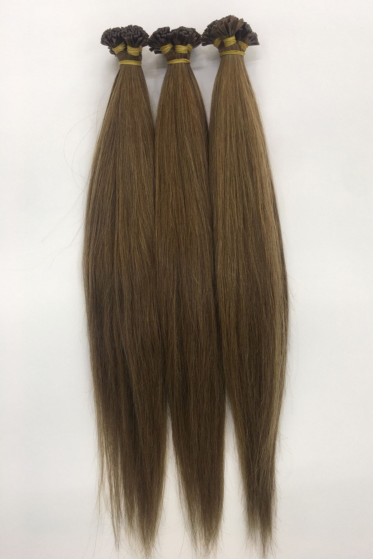 HalitCan HairKing Birinci Sınıf Yüzde Yüz Gerçek Insan Saçı Koyu Kumral 7/1 Saç Rengi 50 cm 100 Adet Mikro Kaynak