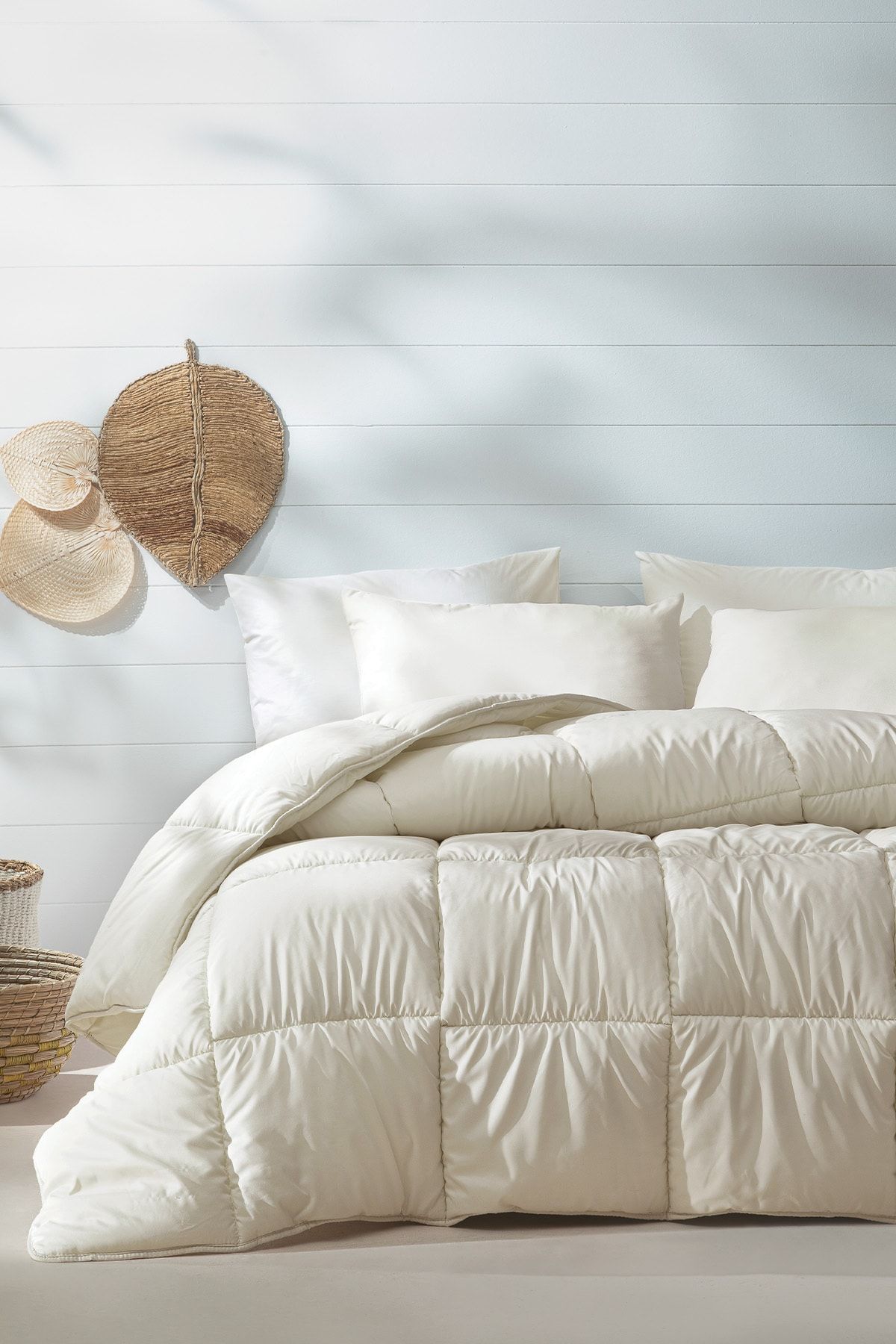 Yataş Macaron Çift Kişilik Yorgan - Yastık Set - Krem