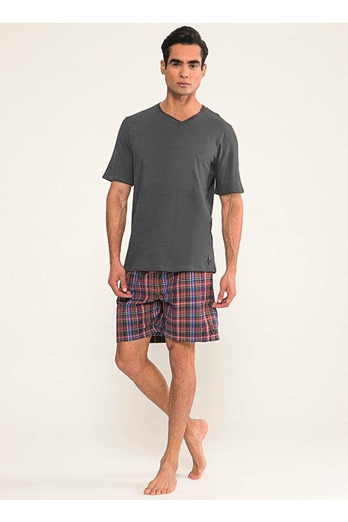 D'S Damat Regular Fit Desenli Çok Renkli Erkek Pijama Takımı