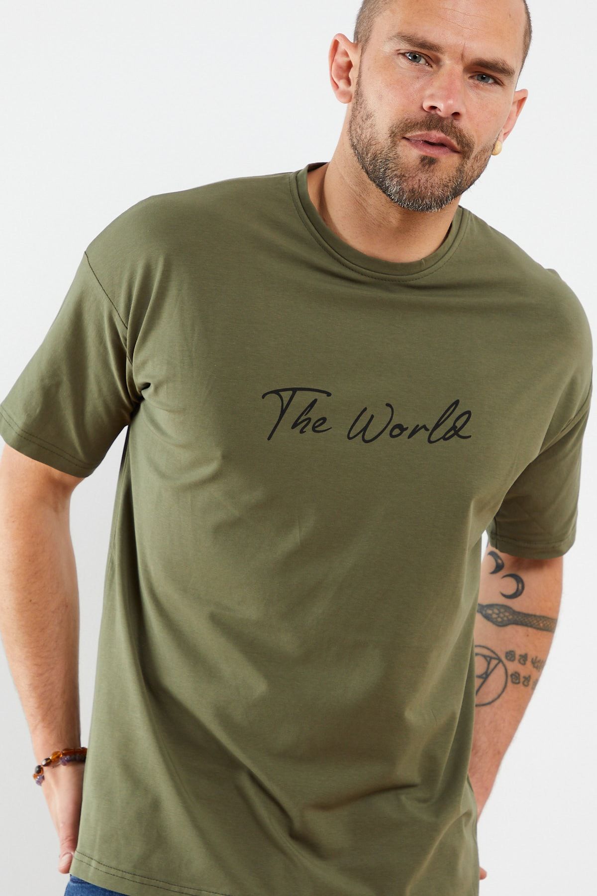 Densmood The World Yazılı Kısa Kollu T-shirt