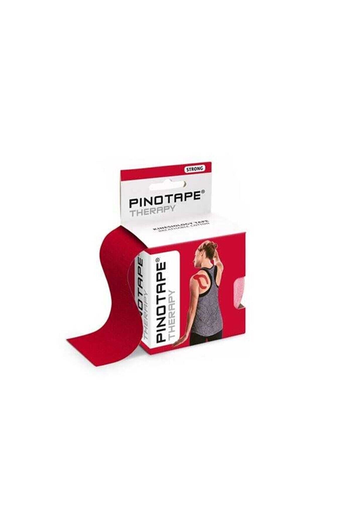 PinoTape Pino Tape Therapy Cotton Kinesiology Ağrı Bandı-yüz Yogası-5cmx5m-kırmızı