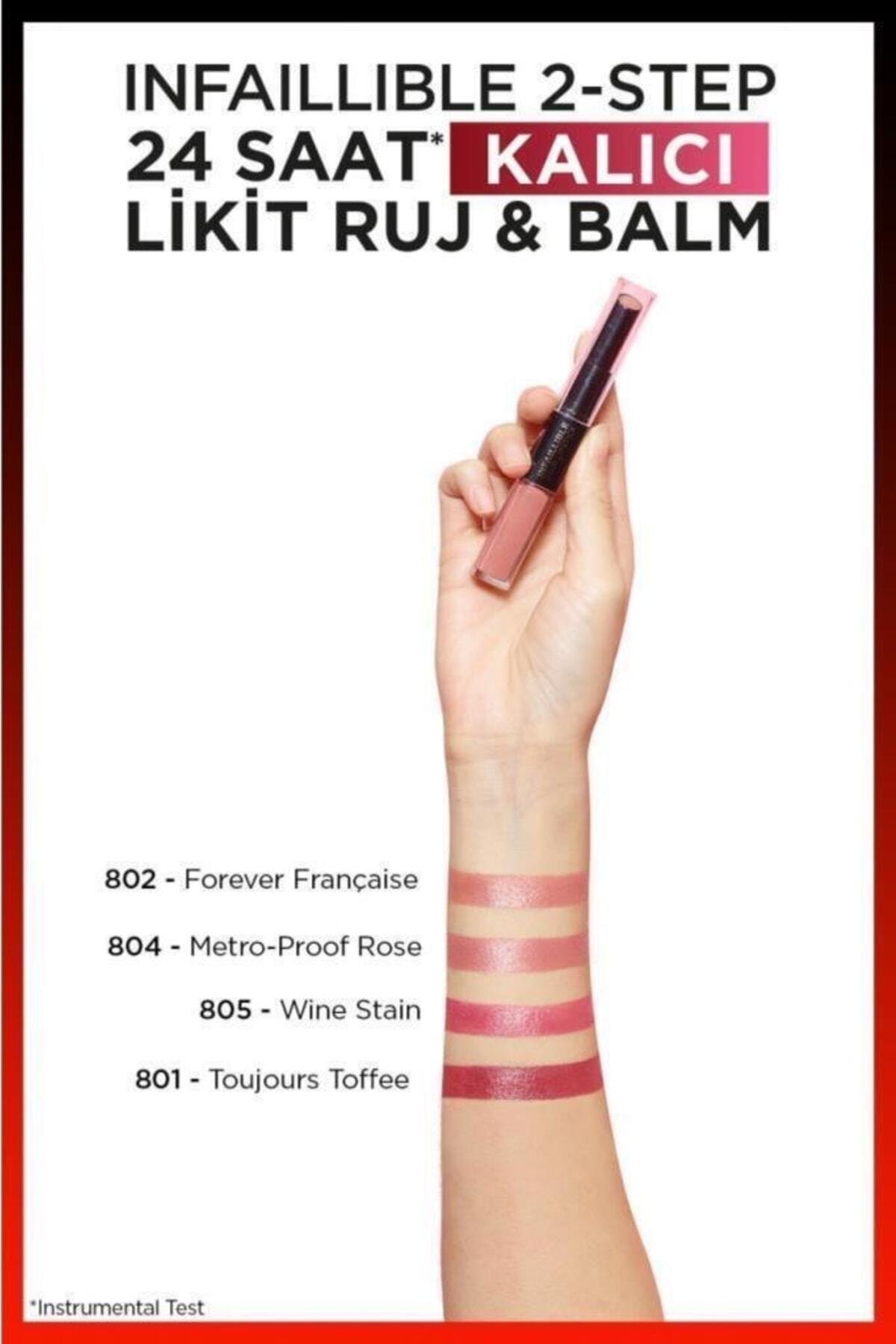 Loeral Infaillable Lipstick 2 Steps 805-wine Stain_4